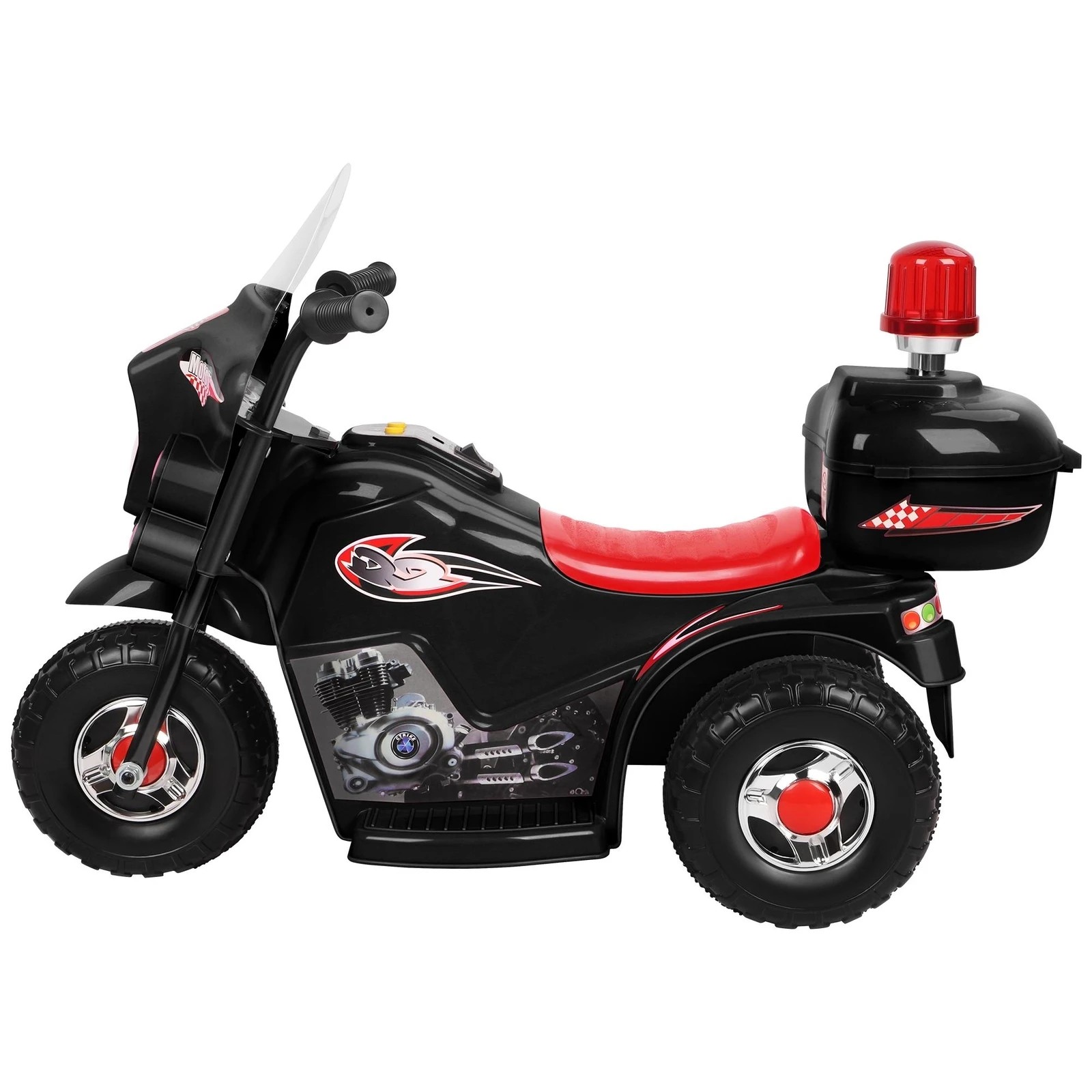 3 Alfordson Kids Ride On Car Police Motorcycle 6V Electric Toy 25W Motor MP3 - Black, 3 of 9