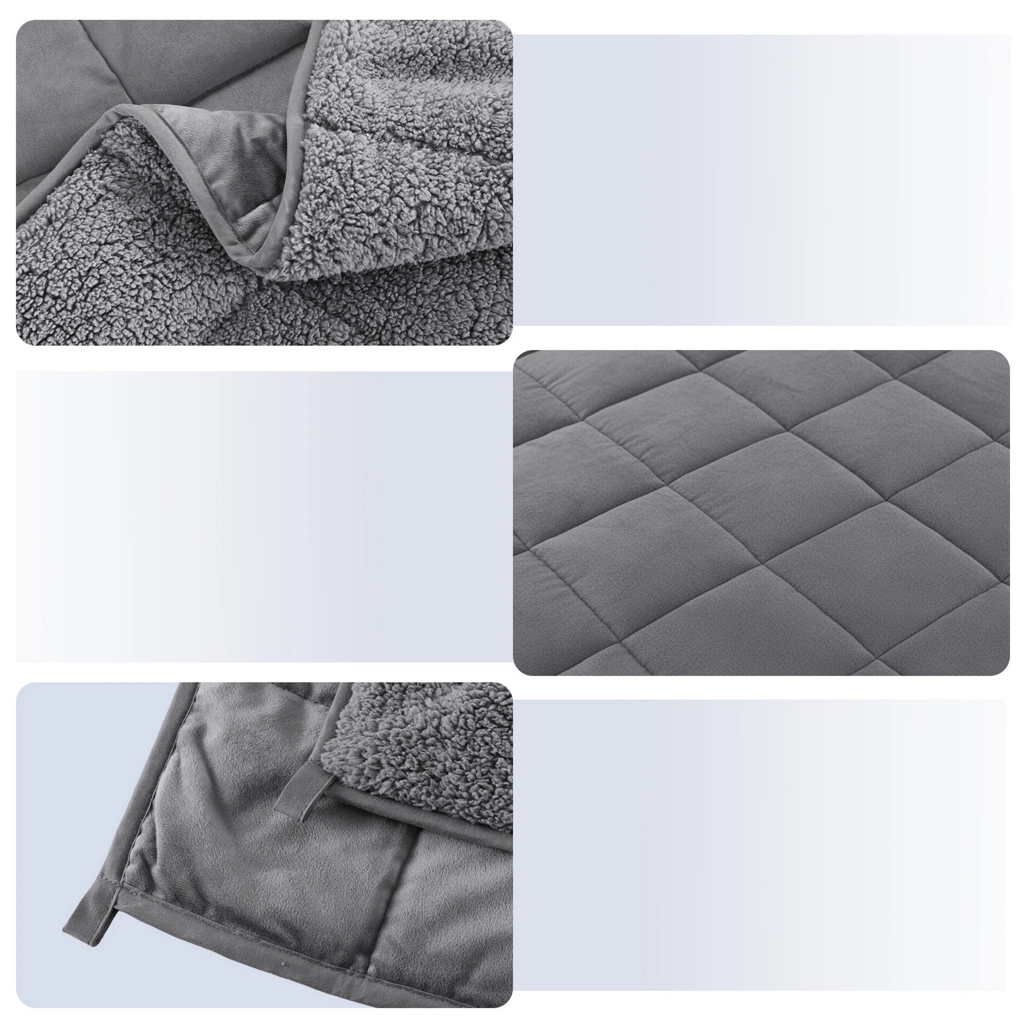 9 Giselle Bedding Weighted Blanket Fleece Sherpa Heavy Blanket 4.5KG - Grey, 9 of 10
