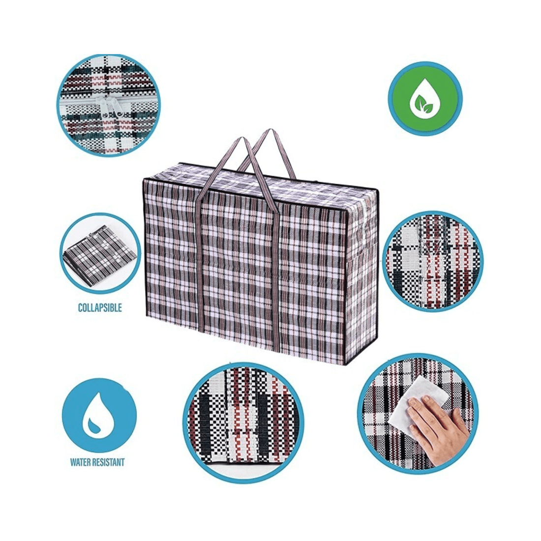 6 BR Home Large Stripe Packing Storage Bag with Zip Closure, 6 of 7