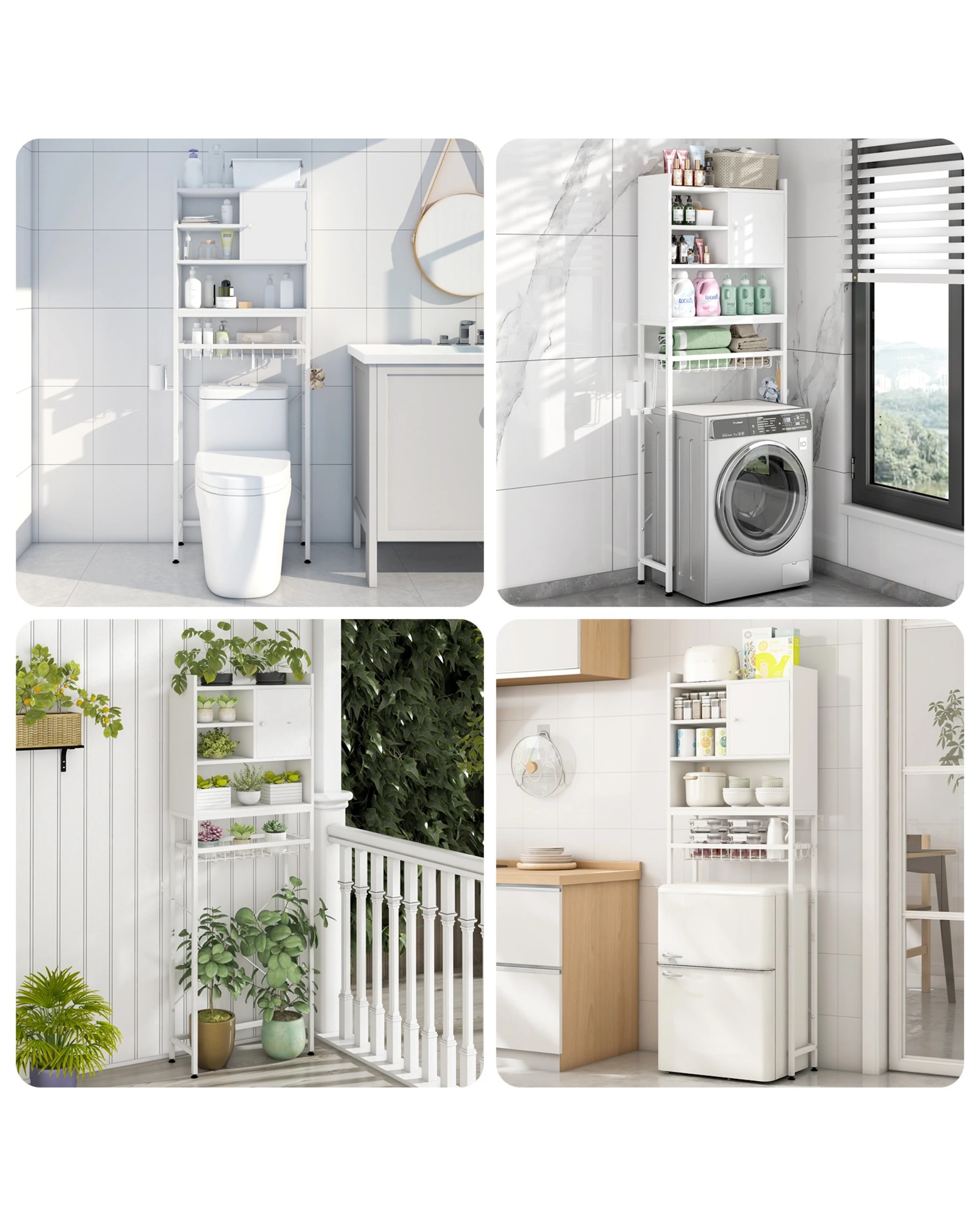 9 Advwin Over Toilet Storage Cabinet Bathroom Organizer Shelf, 9 of 10