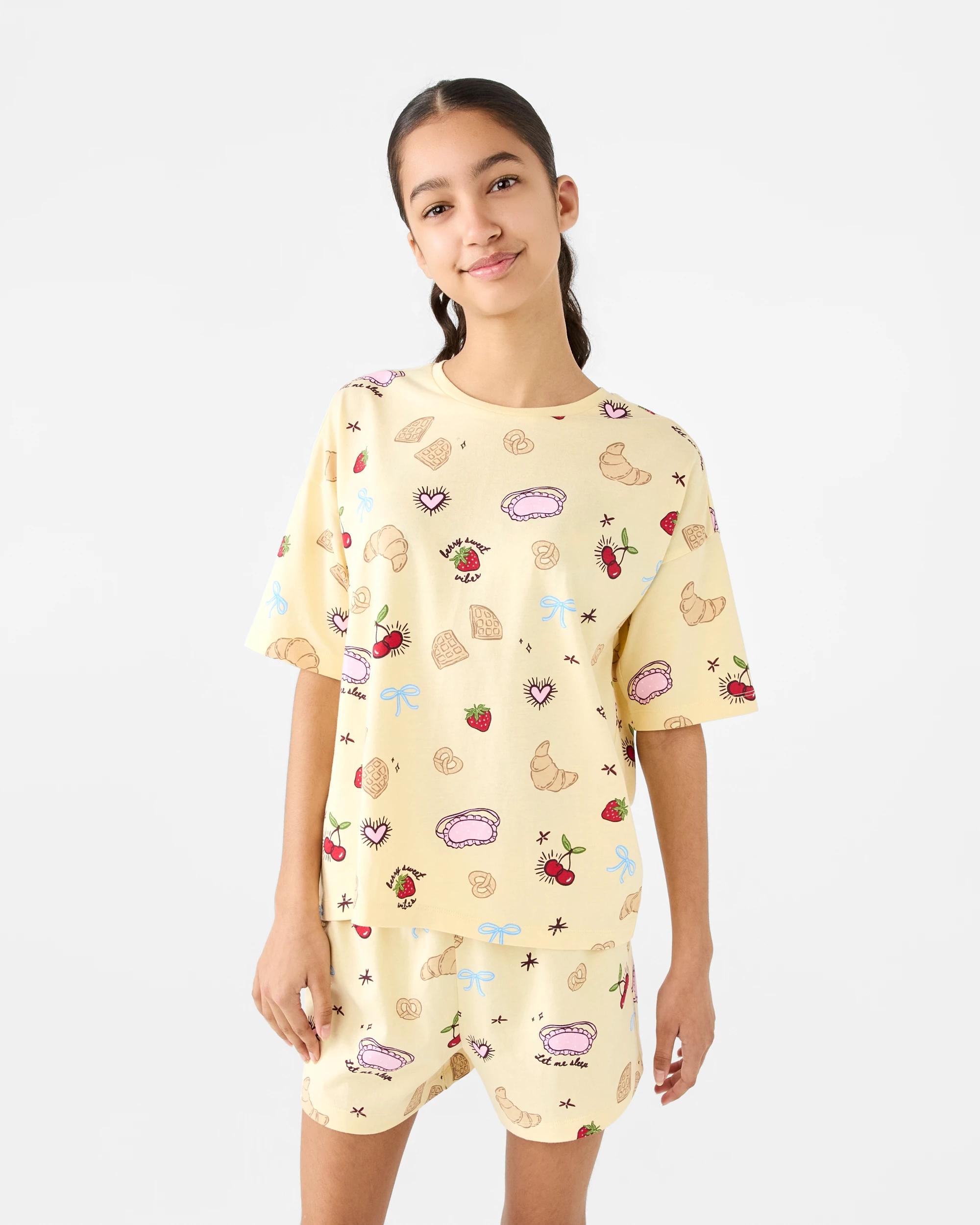 1 Short Sleeve Jersey Pyjama Set Ylw Brunch, 1 of 8