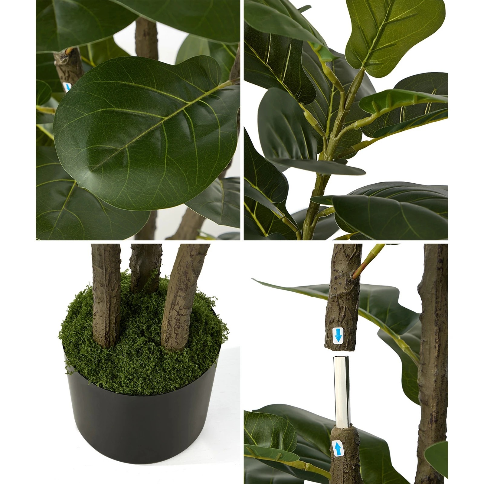 5 Livsip 150cm Artificial Fiddle Leaf Fig Tree Faux Potted Plant - Green, 5 of 10