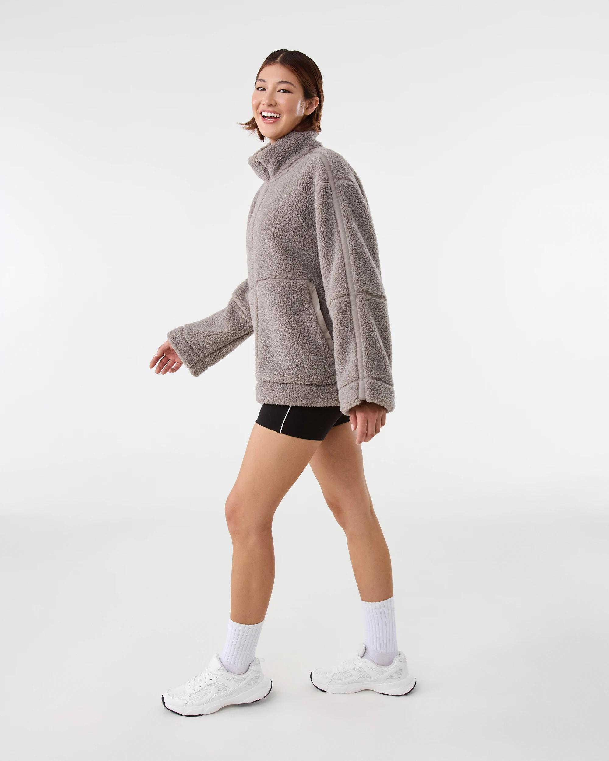 4 Active Womens Outdoor Sherpa Jacket Brn Drift, 4 of 9