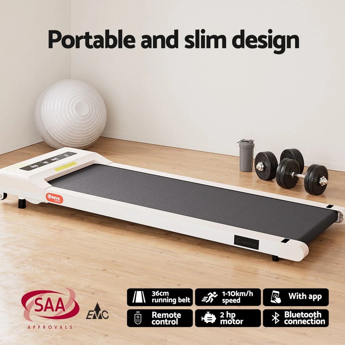 7 Artiss Treadmill with 120cm Automatic Standing Desk Electric Walking Pad
 - white, 7 of 7