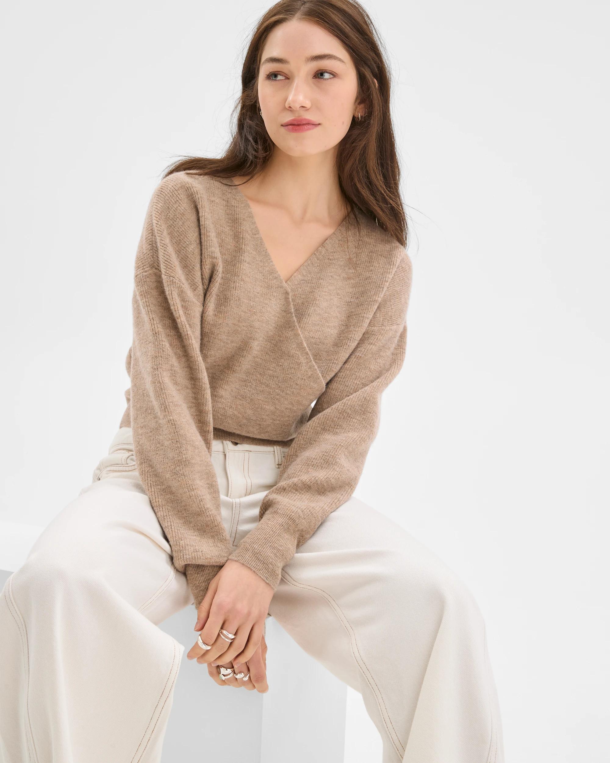 4 Lily Loves Wrap Jumper PINE NUT MARLE, 4 of 6