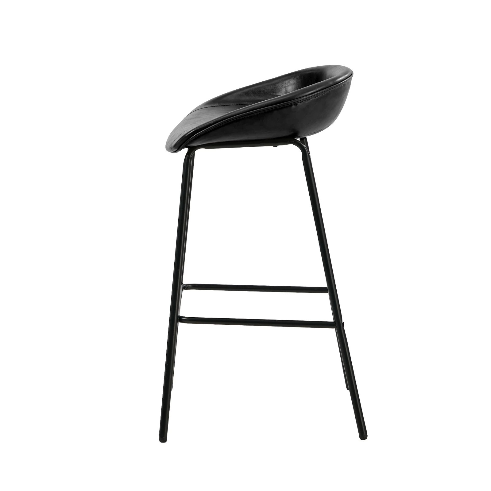 8 Oikiture 2x Bar Stools Barstool PU Leather - Black, 8 of 9