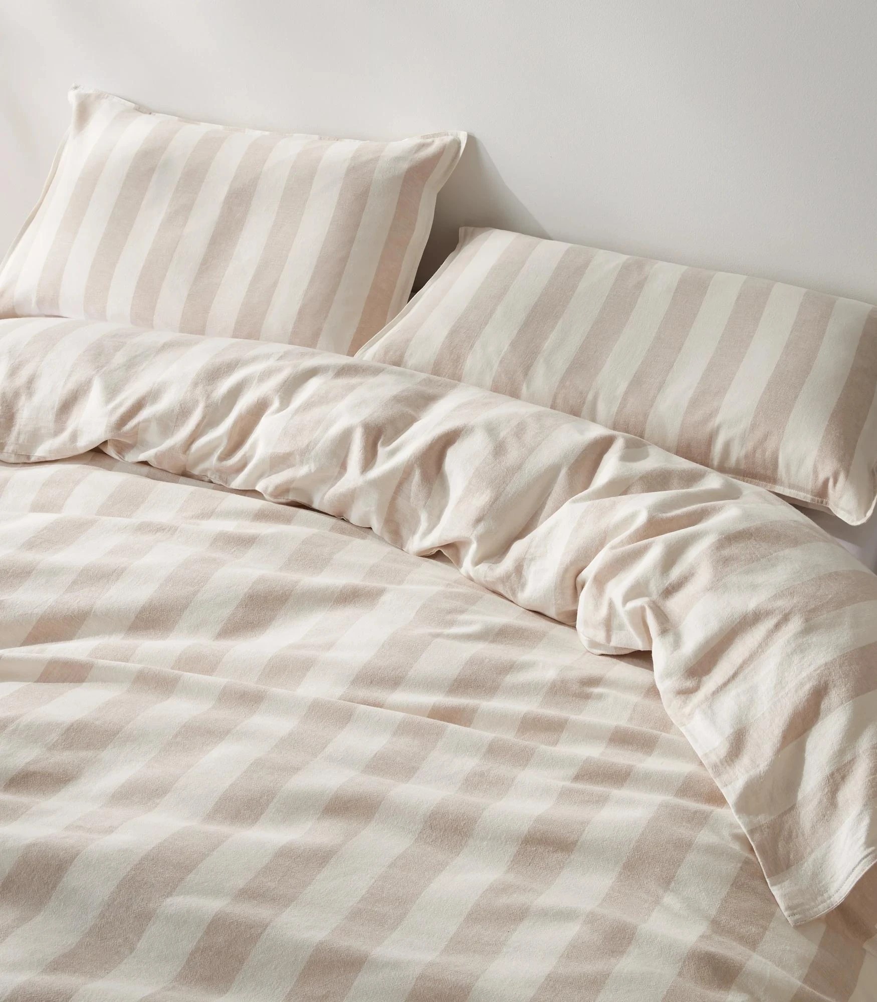 2 Target Reid Stripe Linen/Cotton Quilt Cover Set - Queen Bed - Natural, 2 of 8