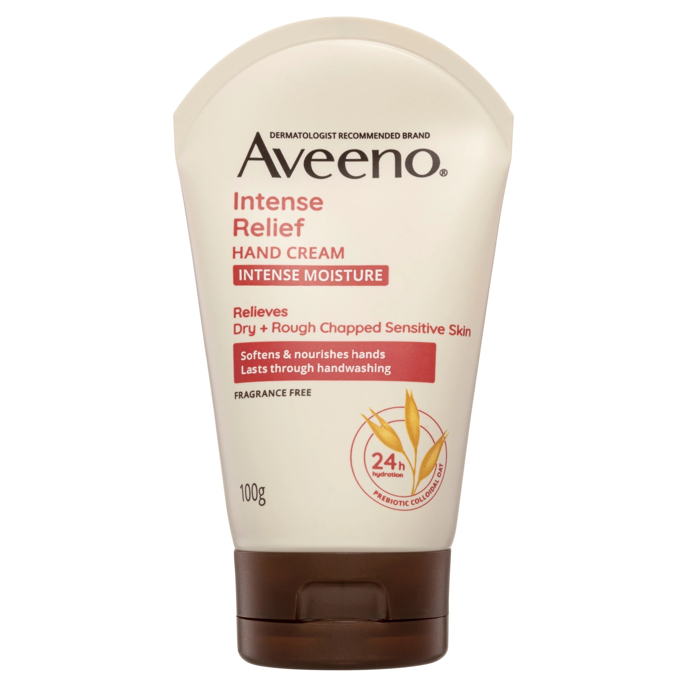1 Aveeno Active Naturals Intense Relief Hand Cream 100g - Prebiotic Colloidal Oatmeal, 1 of 5