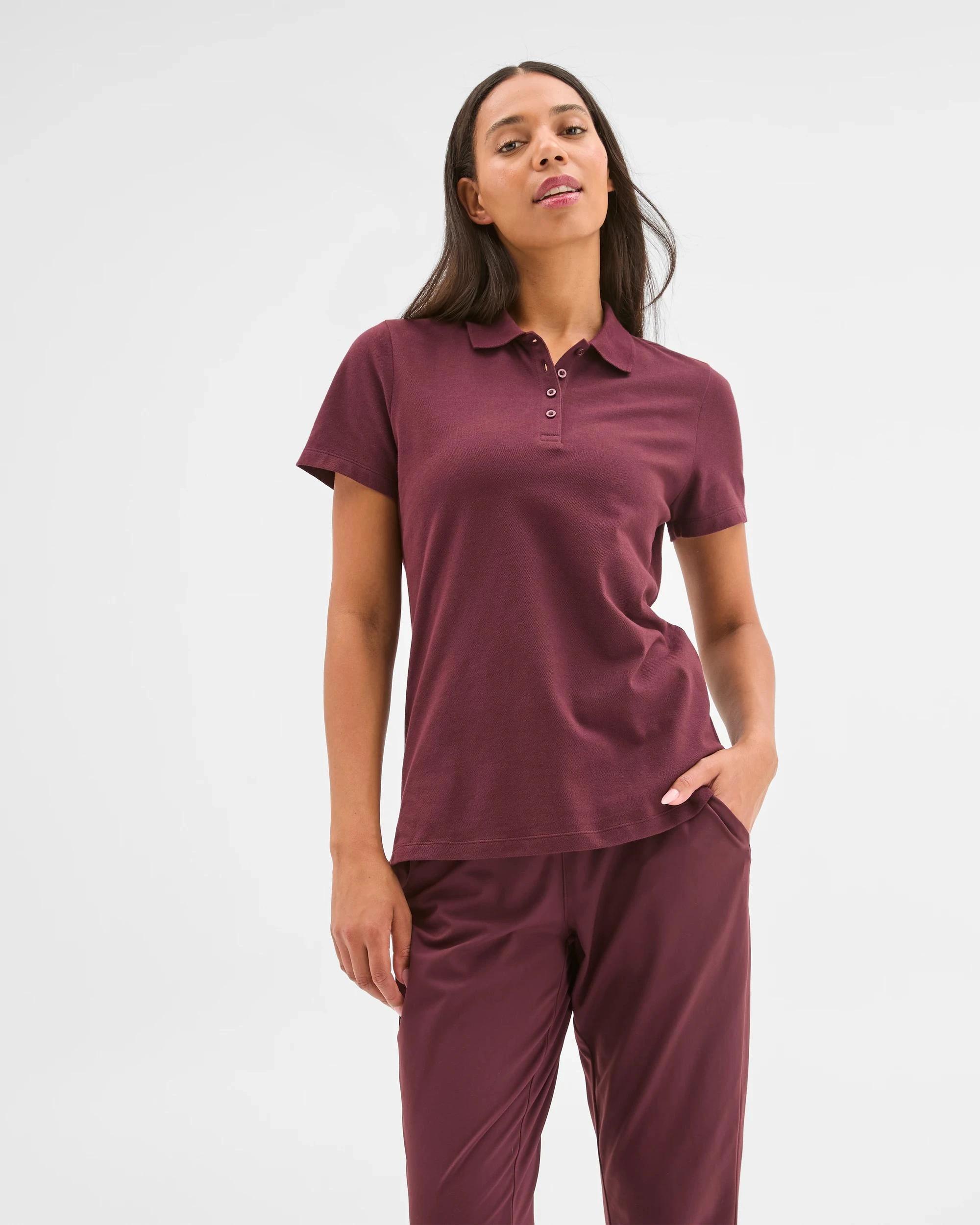 1 Target Active Australian Cotton Polo T-Shirt WINE, 1 of 7
