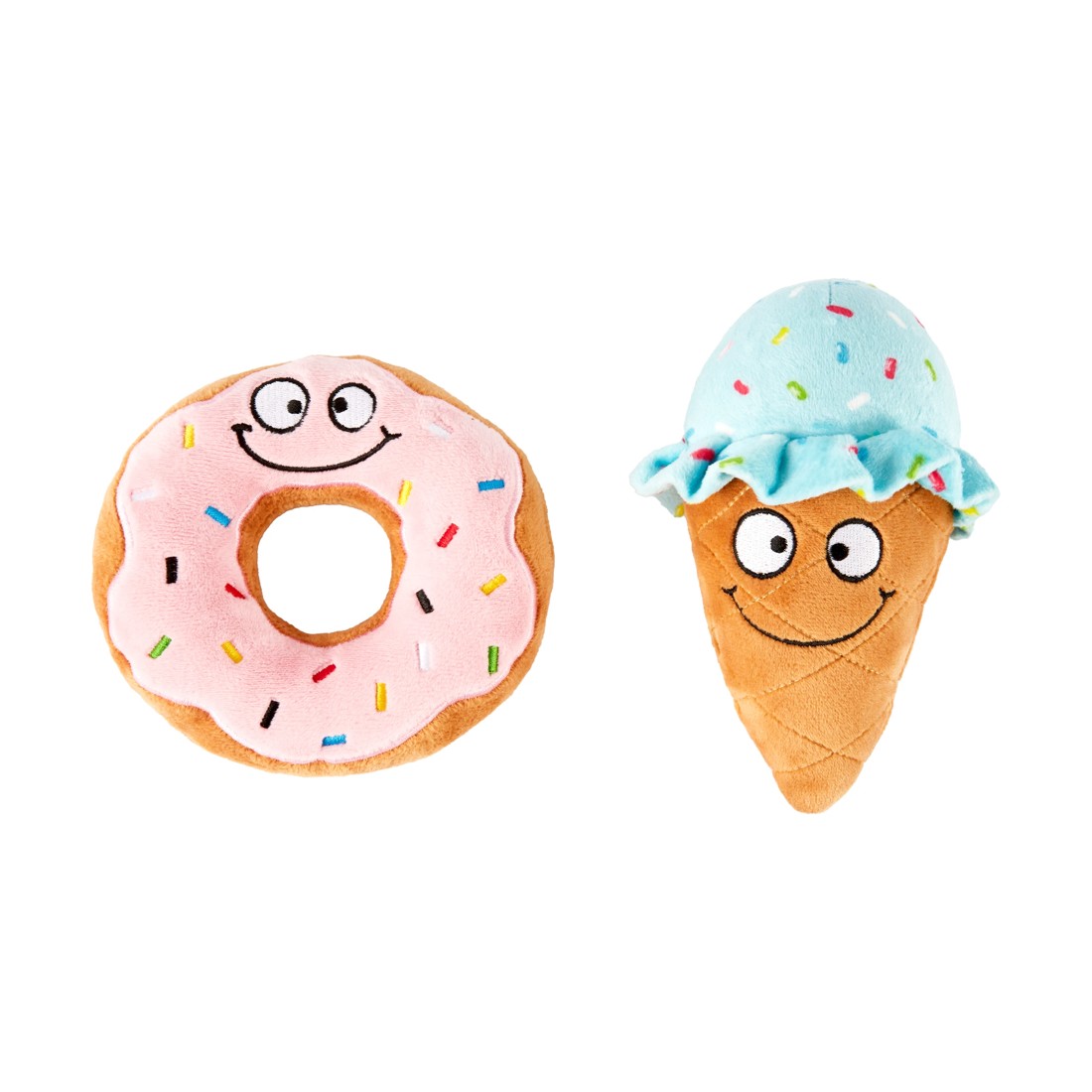 1 2 Pack Ice Cream and Donut Chew Pet Toy, 1 of 3