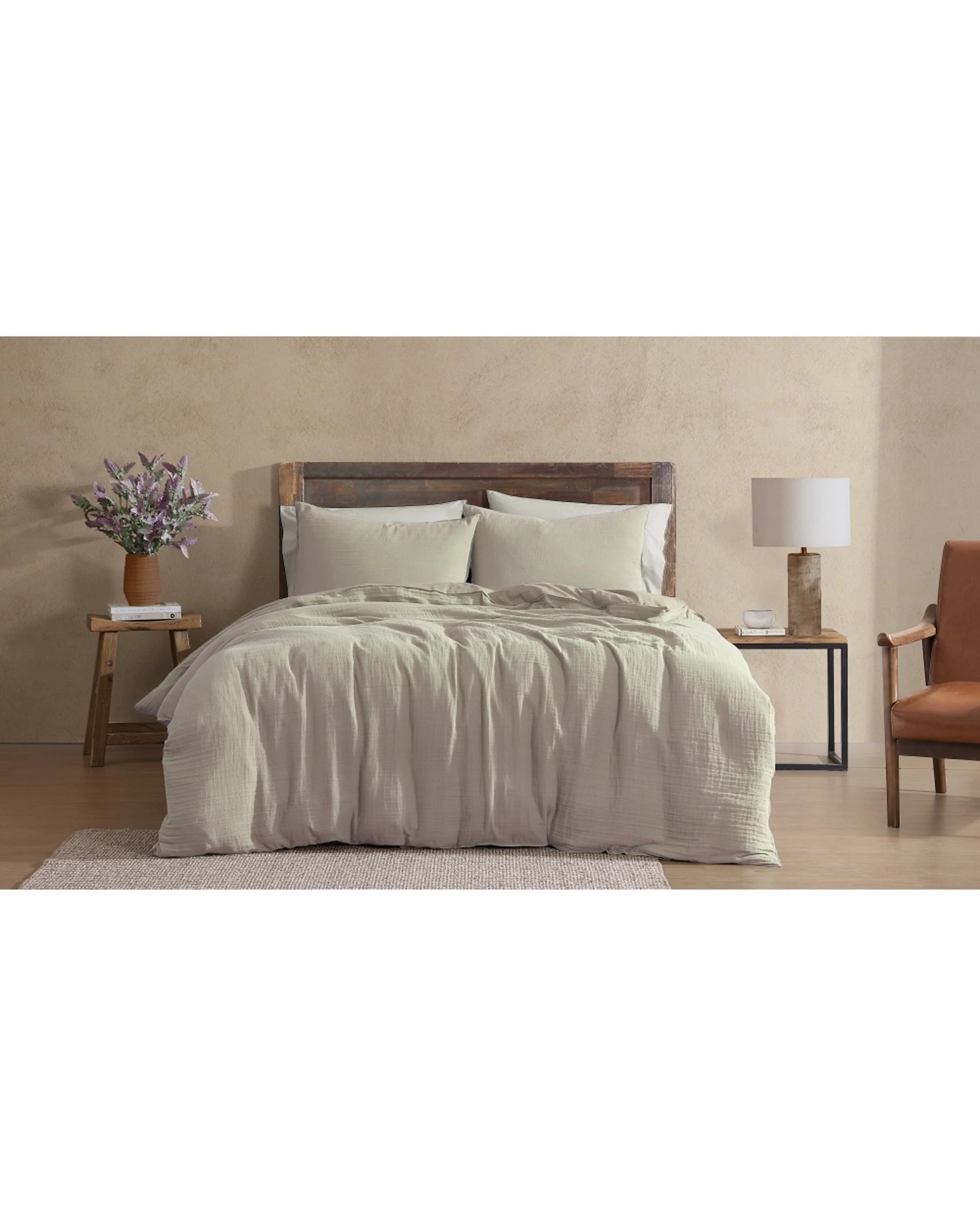 1 Ardor Earth 100% Cotton Quilt Cover Set Home Bedding Queen Bed - Grey, 1 of 1