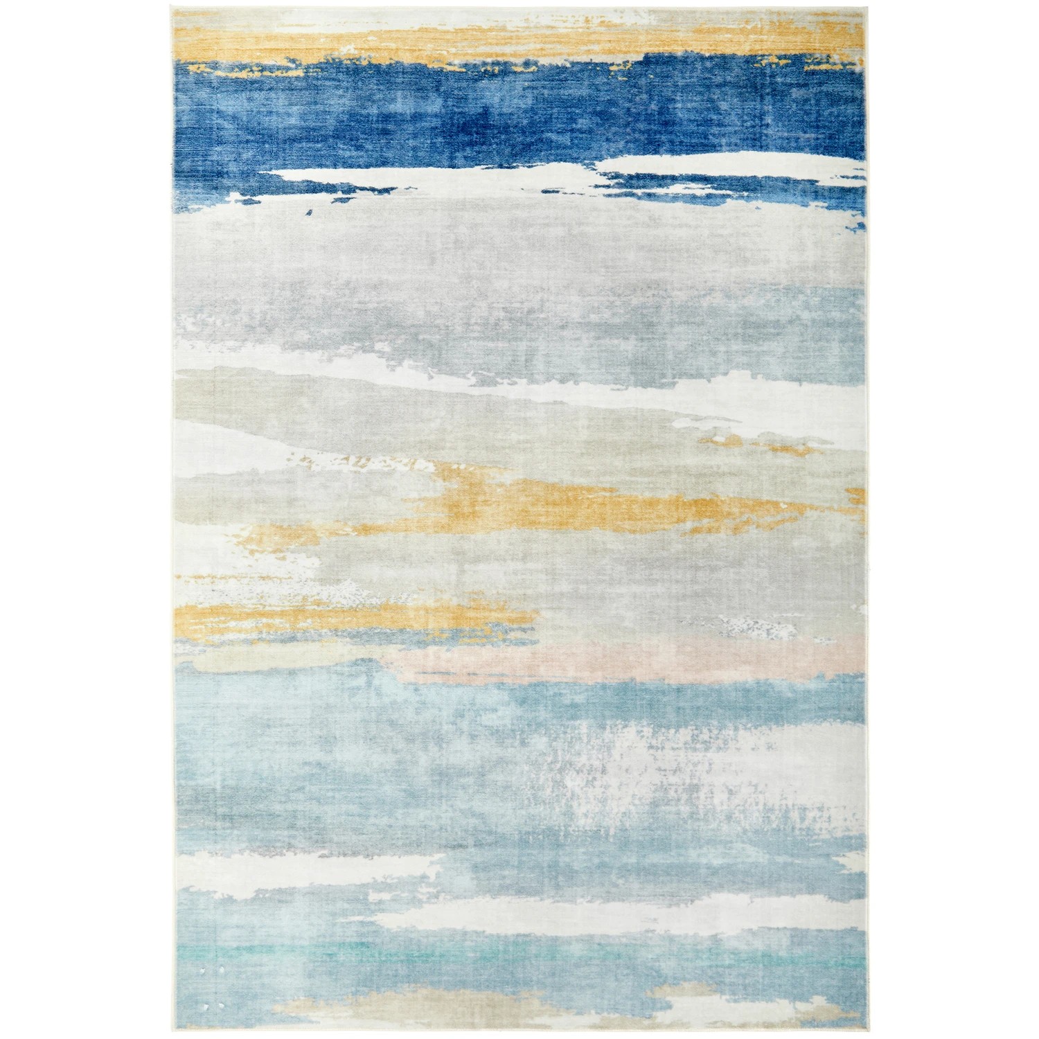 2 Common Ground Rugs Vitality Tyler Machine Washable 220x150cm - Medium Floor Rug - Silver - Multi, 2 of 9