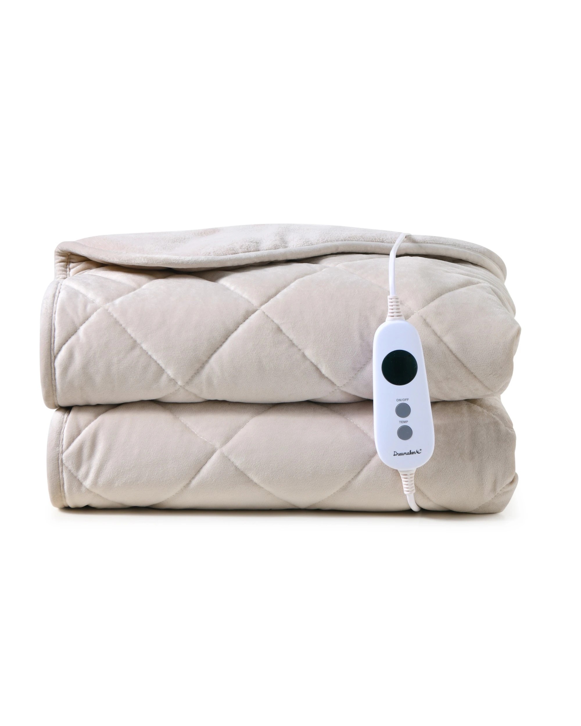 2 Dreamaker Haven Quilted Velvet Heated Throw 180x200cm - Stone, 2 of 8