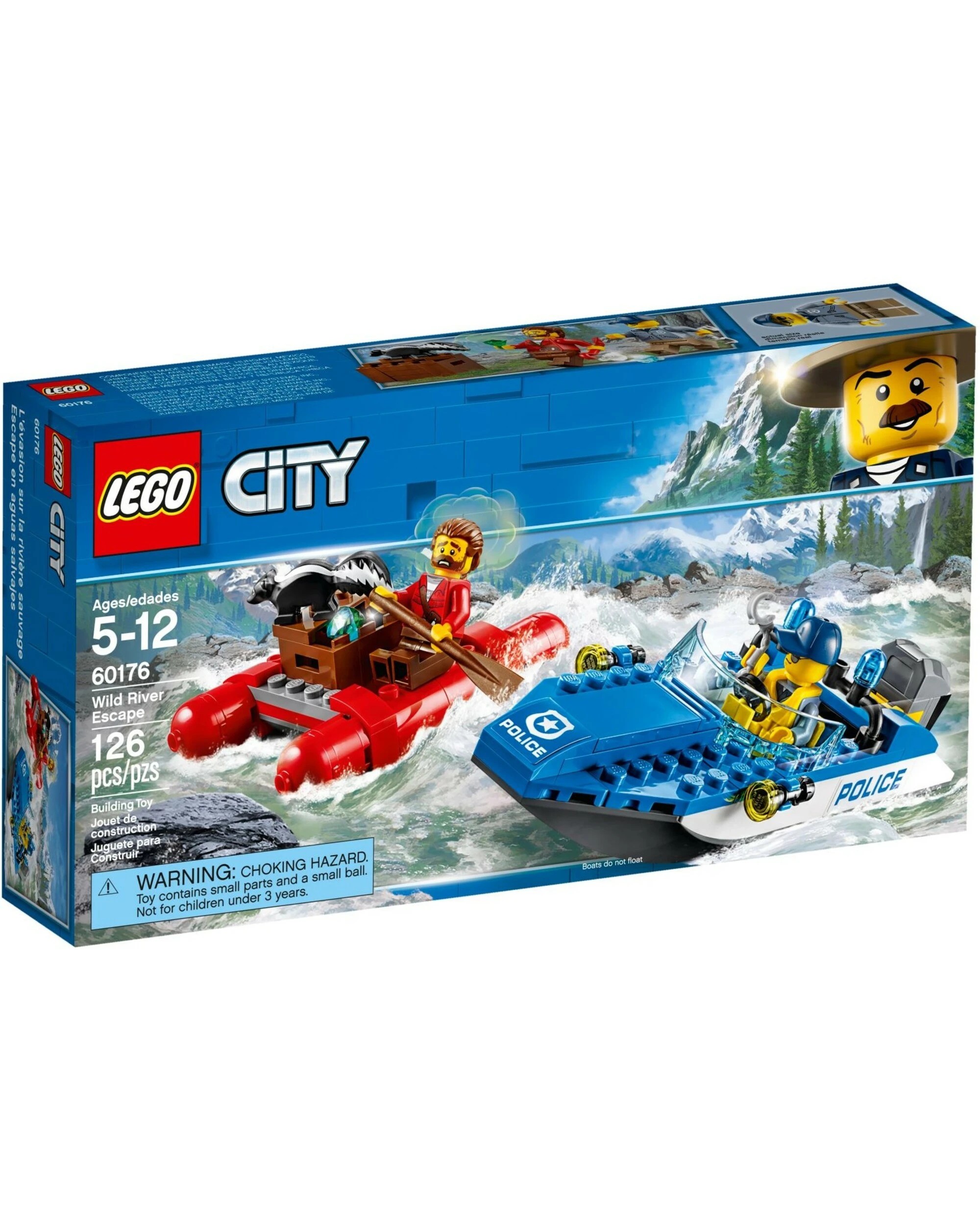 1 LEGO 60176 Wild River Escape Police Speedboat Crook Raft Set, 1 of 5