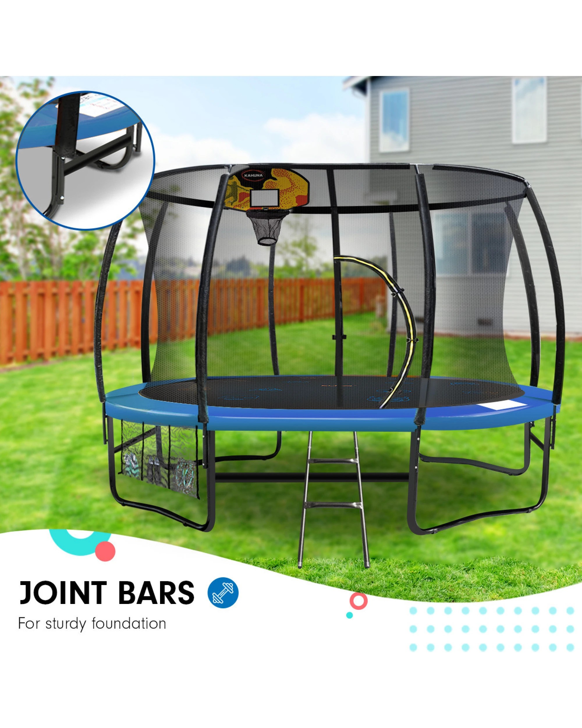 10 Kahuna Pro 12 ft Trampoline with Mat, Reversible Pad, Basketball Set, 10 of 10