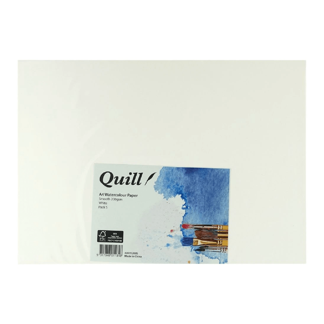 1 Quill A4 Smooth Watercolour Sheets 5 Pack, 1 of 2