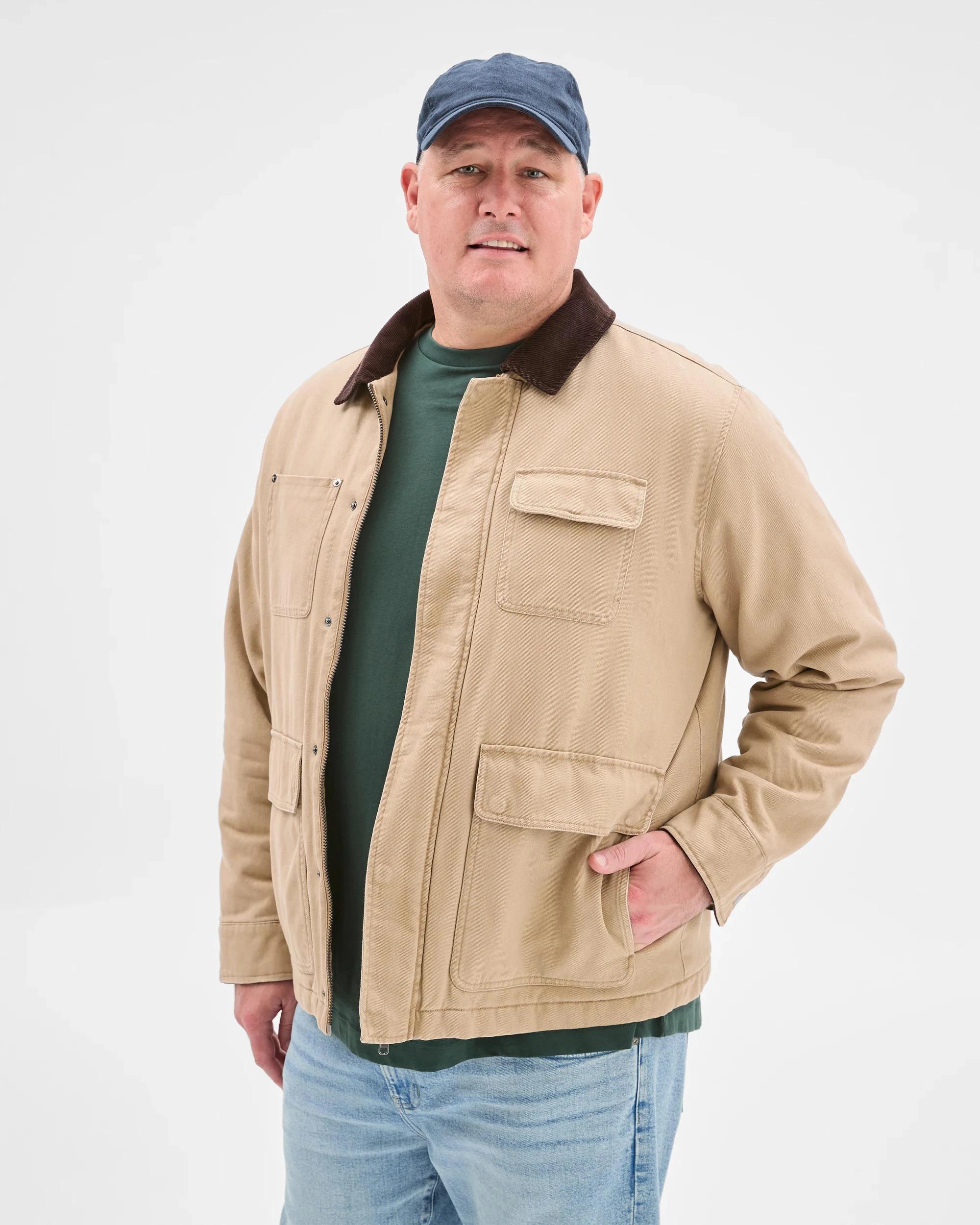 5 Target Man Plus Size Australian Cotton Field Jacket STONE, 5 of 6