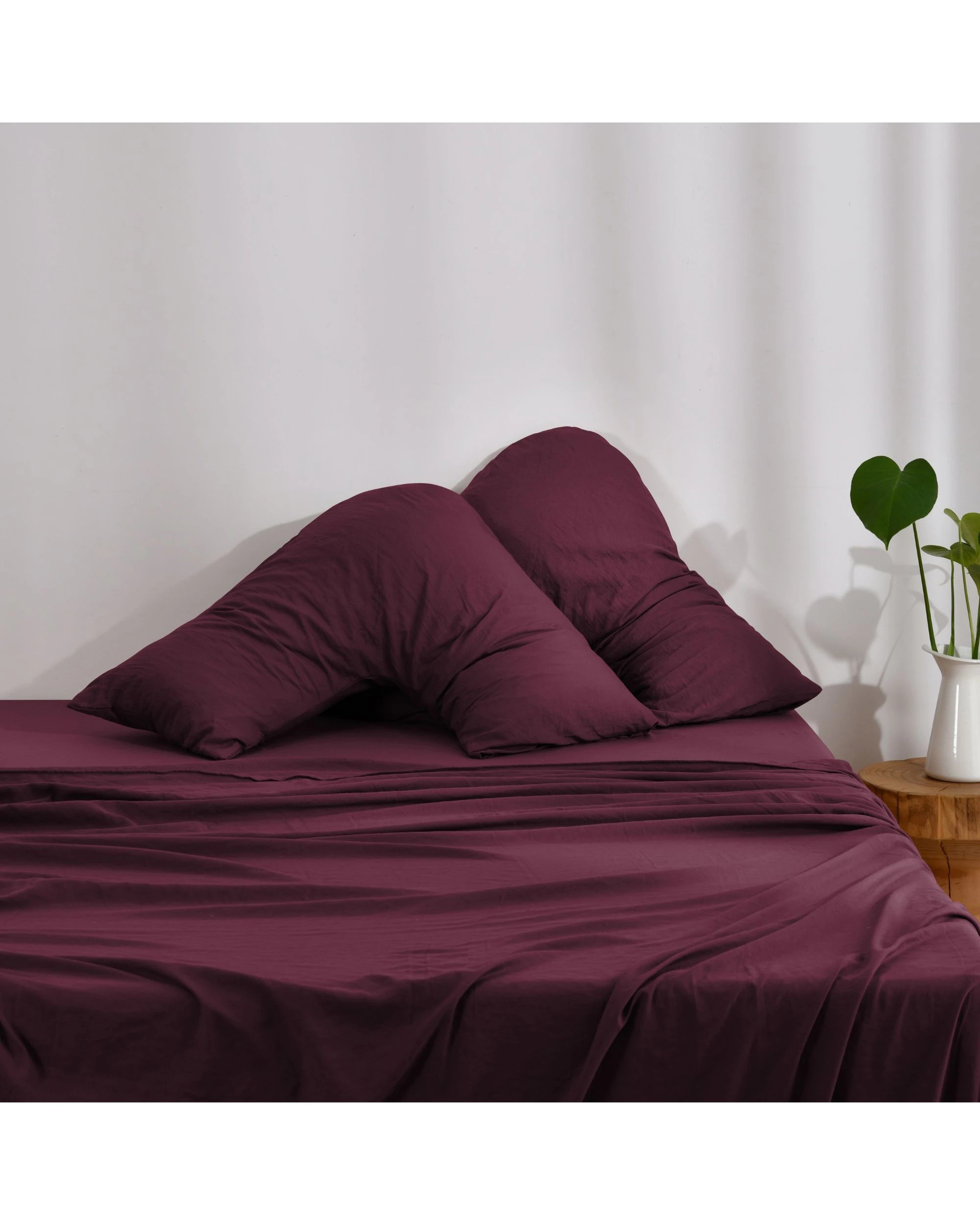 1 Dreamaker Superfine Washed Microfibre V-Shape Pillowcase Twin Pack - Cherry, 1 of 6