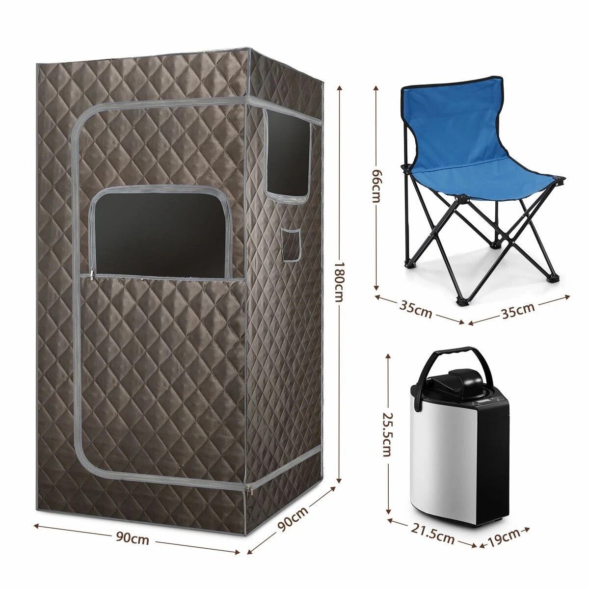 2 Maxkon Sauna Steam Tent Foldable Steamer Heating Spa Portable  With Chair Remote Control, 2 of 3