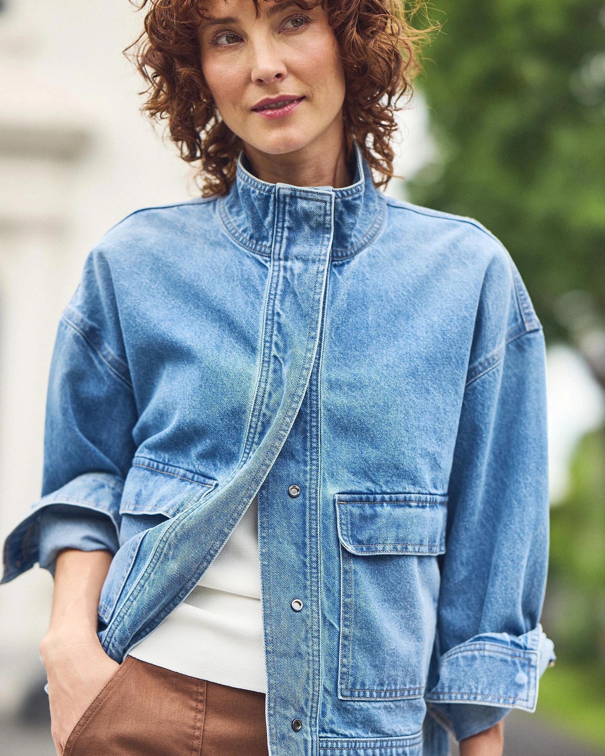 8 Target Denim Denim Funnel Neck Jacket DUSTY INDIGO, 8 of 8