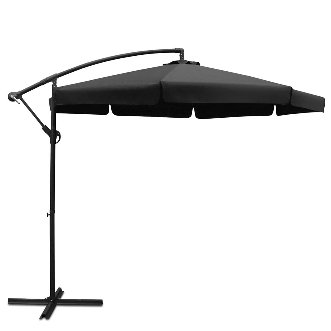 1 Instahut 3m Outdoor Umbrella Cantilever Garden Beach Patio - Black, 1 of 6
