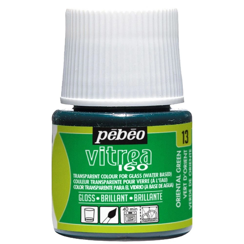 1 Pebeo Vitrea 160 Glossy Glass Paint 45mL Green, 1 of 1