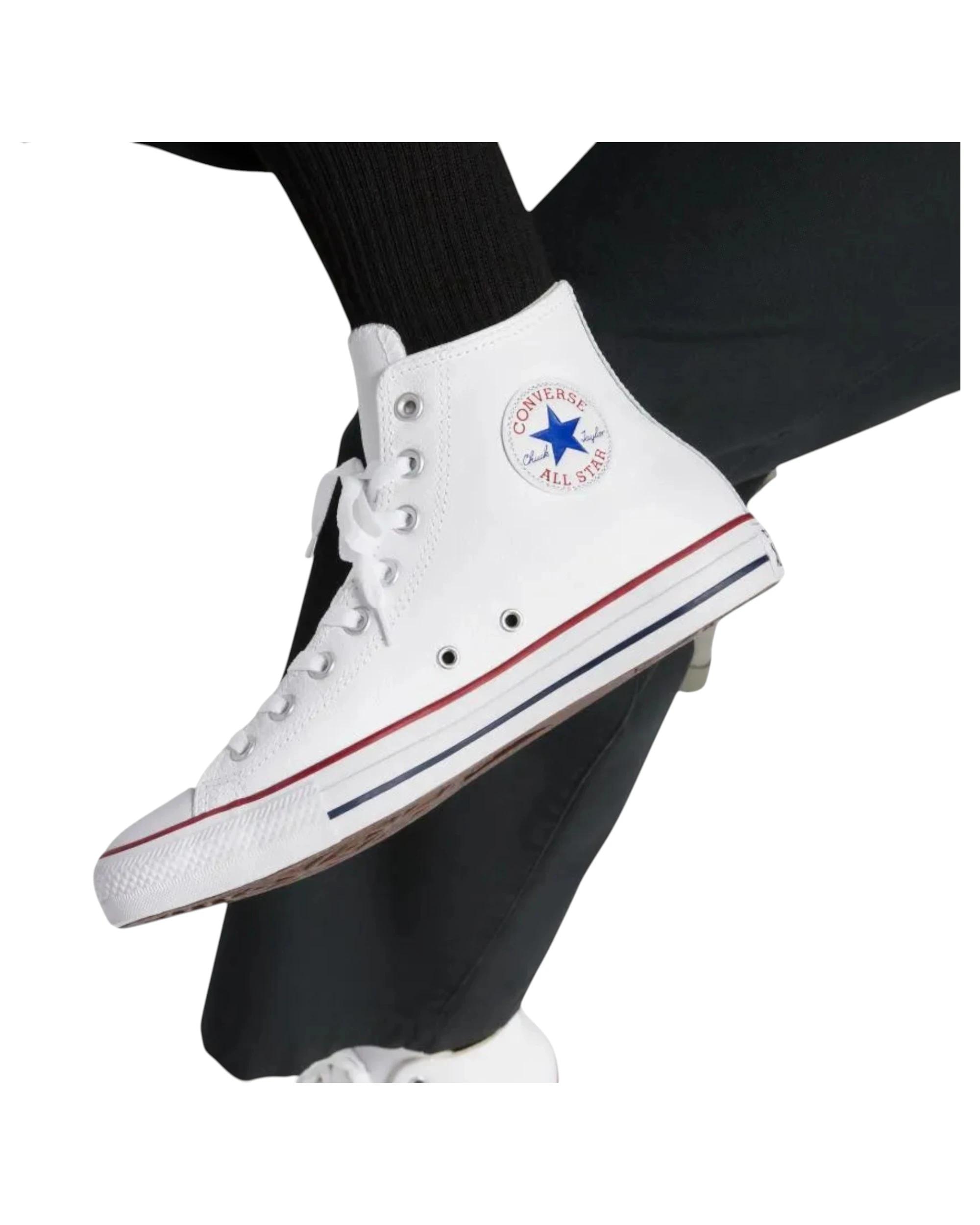 7 Converse Unisex Chuck Taylor All Star Leather High Top Sneaker WHITE, 7 of 7