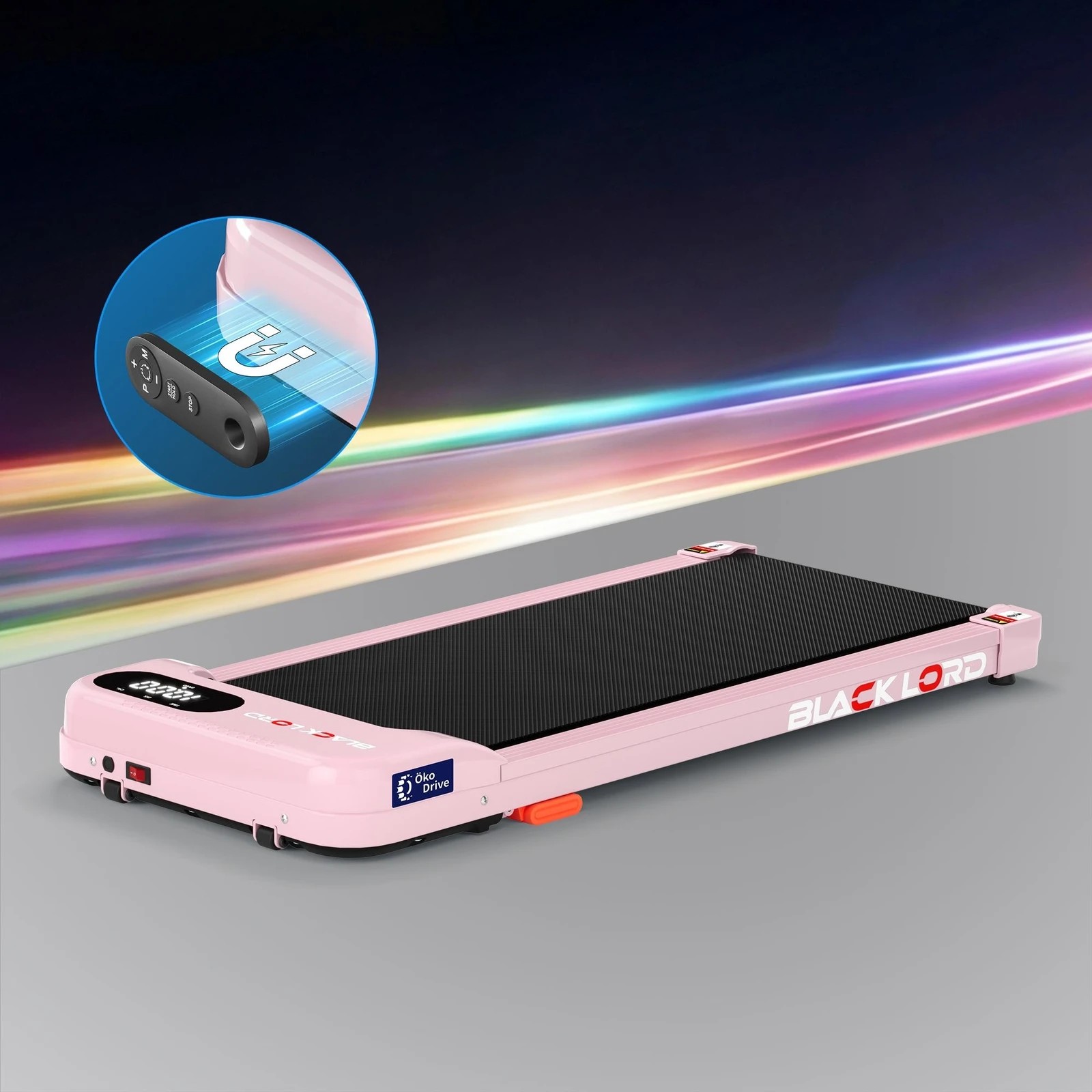 2 Black Lord Treadmill Electric Walking Pad Home Gym Incline Magnetic Remote - Pink, 2 of 10