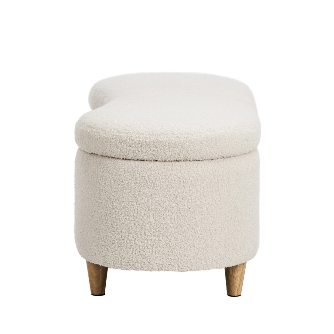 7 Oikiture Storage Ottoman CASHEW Shape Boucle - Beige, 7 of 10