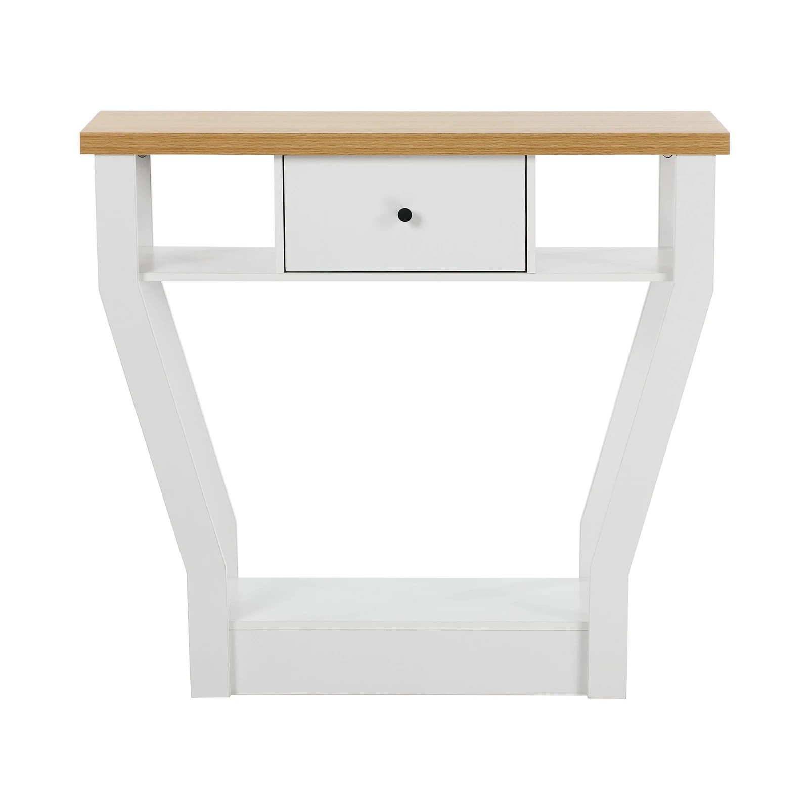8 Oikiture Console Table 1 Drawer Hallway Entryway Storage Shelf Side Desk - White, 8 of 8