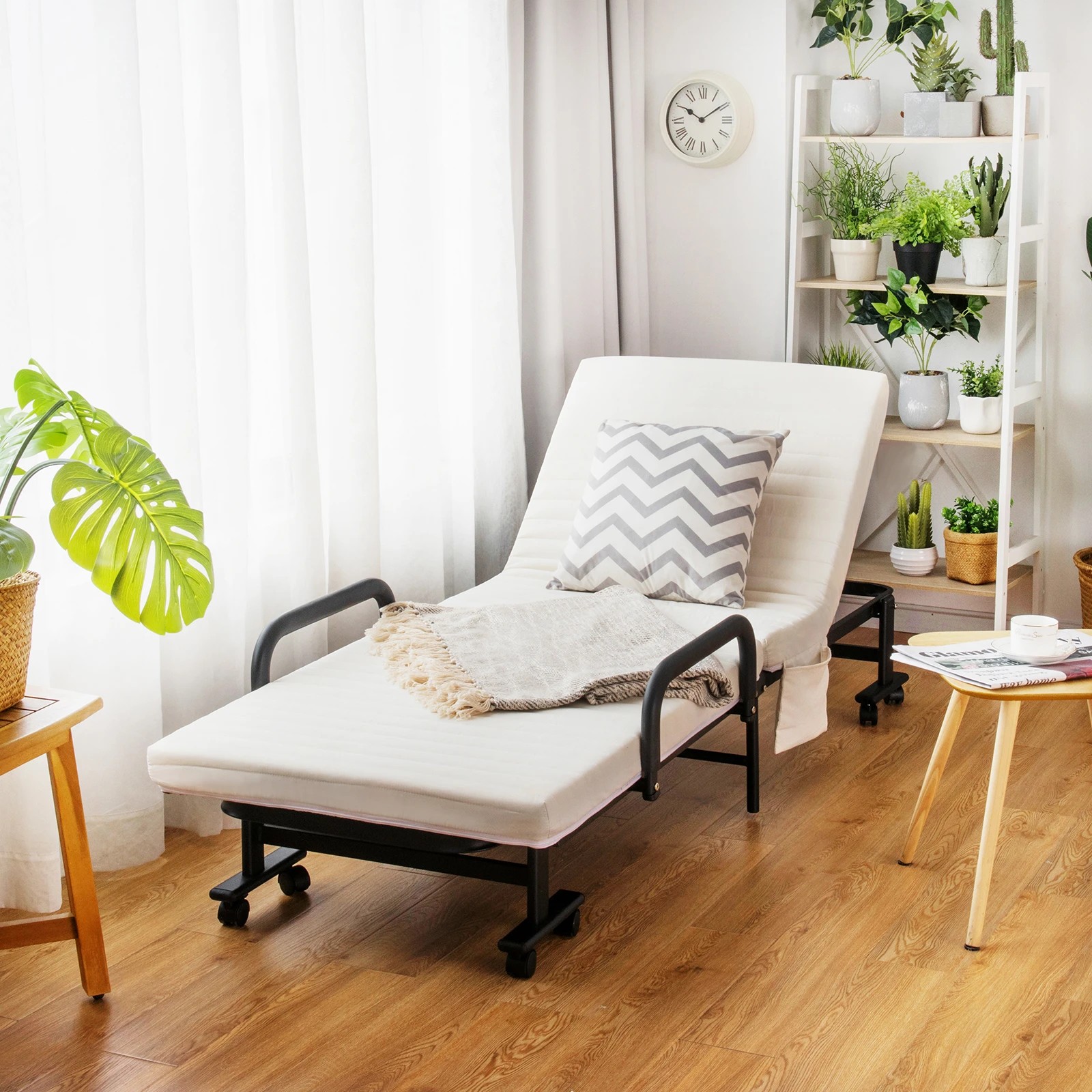 2 Costway Folding Guest Bed Mobile Bed Frame w/Mattress & Storage Bag, 2 of 8