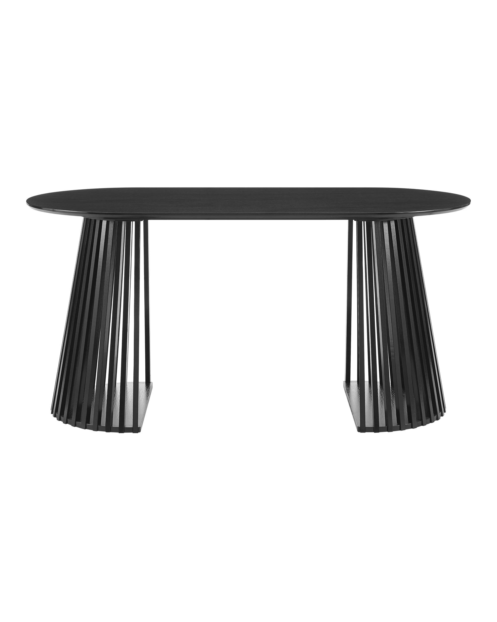 4 Kodu Oval Rounded Dining Table 160cm Black, 4 of 7