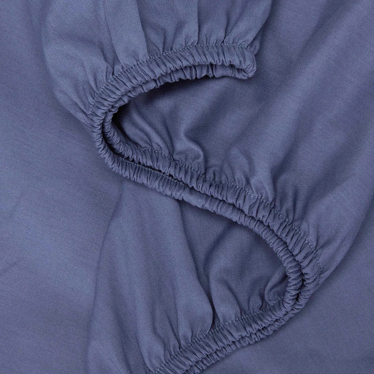 3 180 Thread Count Sheet Set - Single Bed, Mid Blue, 3 of 8