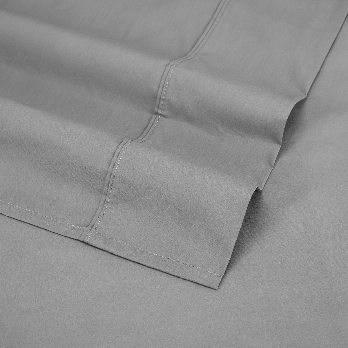 4 225 Thread Count Cotton Rich Sheet Set - King Bed, Grey, 4 of 6