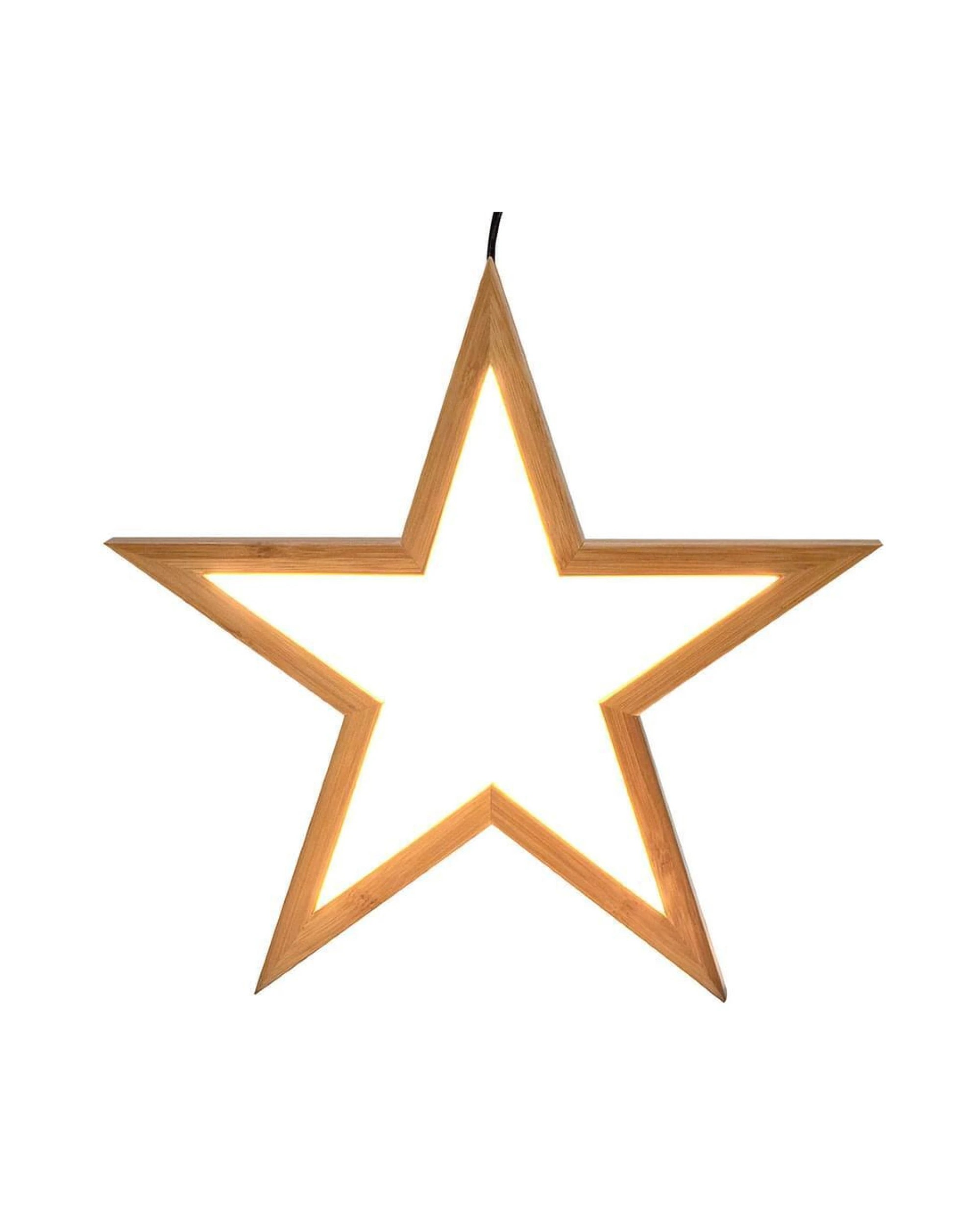 1 BR Home Bamboo Star LED Hanging Lamp for Natural Home Decor, 1 of 5