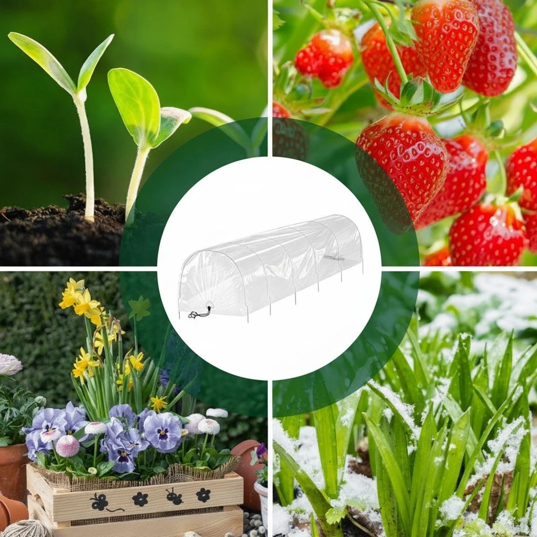 5 Green Fingers Mini Greenhouse Tunnel Clear PVC Steel Frame Portable - Clear, 5 of 8