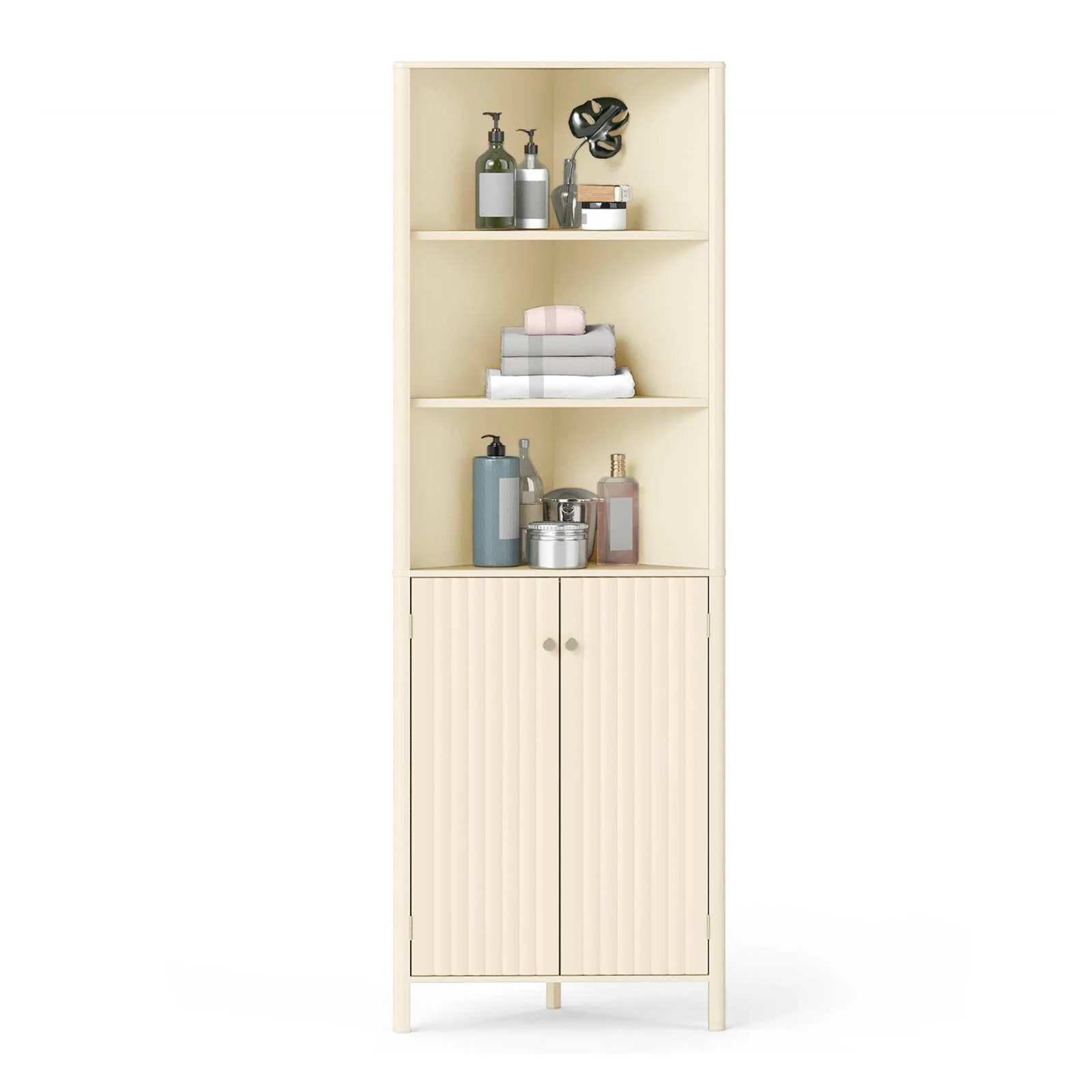 4 Costway 173cm Corner Bathroom Storage Cabinet Kitchen Cupboard Display Shelf, 4 of 4
