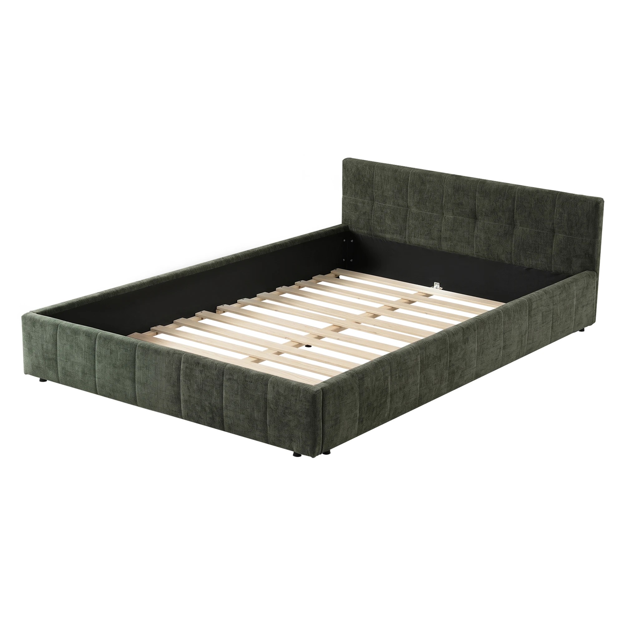 8 Artiss Bed Frame 300kg Low Profile Platform Bed for Bedroom - Double Bed - Green, 8 of 8