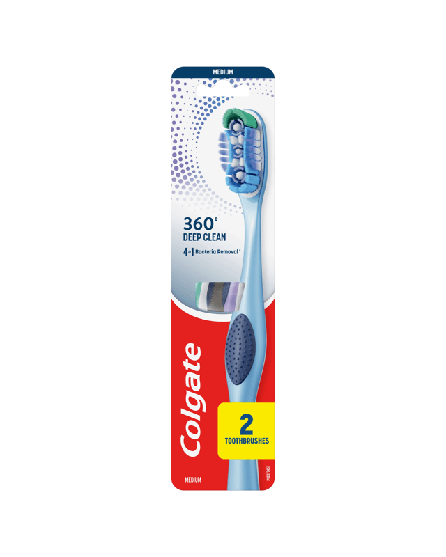 Colgate 2 Pack Medium 360 Degree Manual Toothb