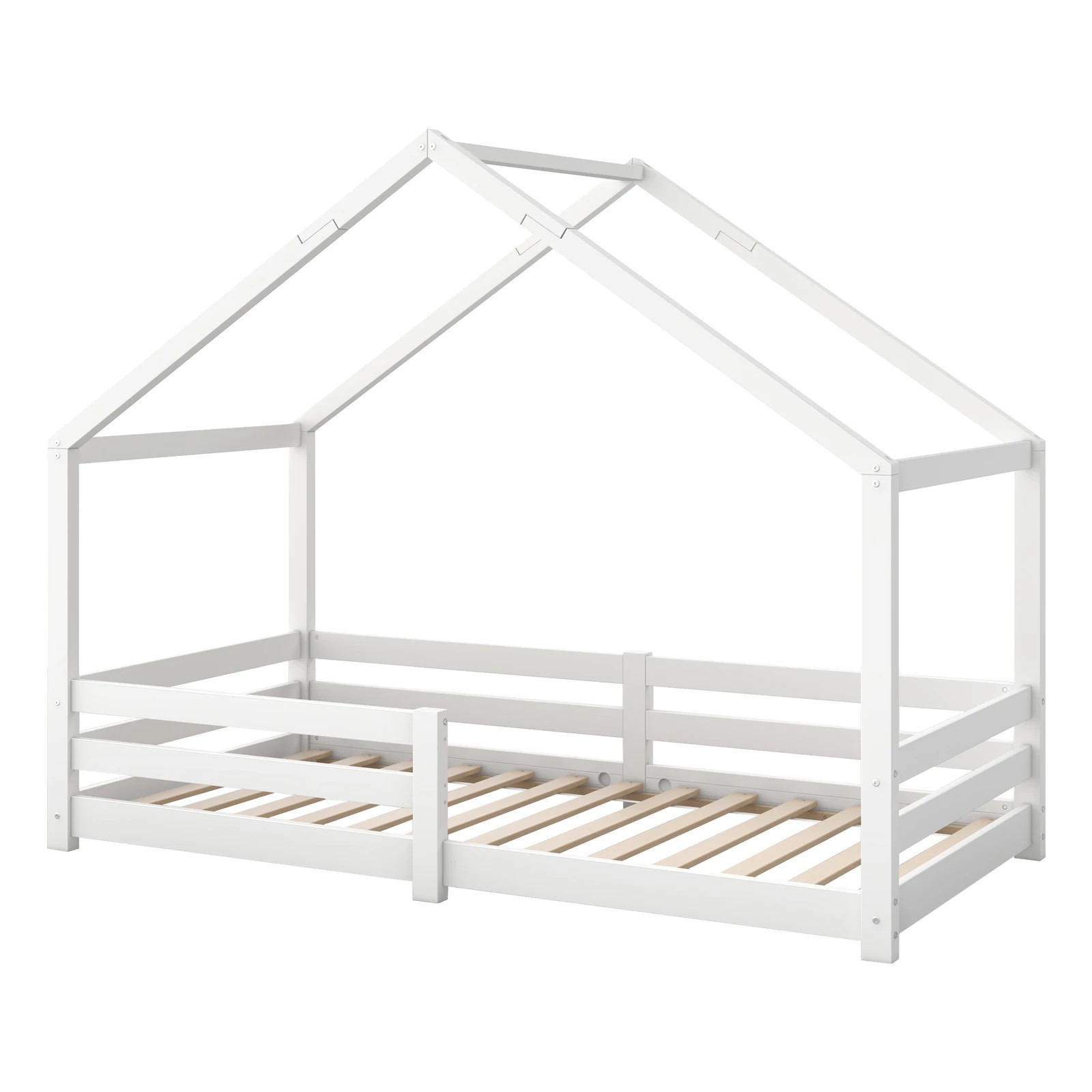 4 Alfordson Kids Bed Frame Wooden Timber Single House Frame Platform Base - White, 4 of 7