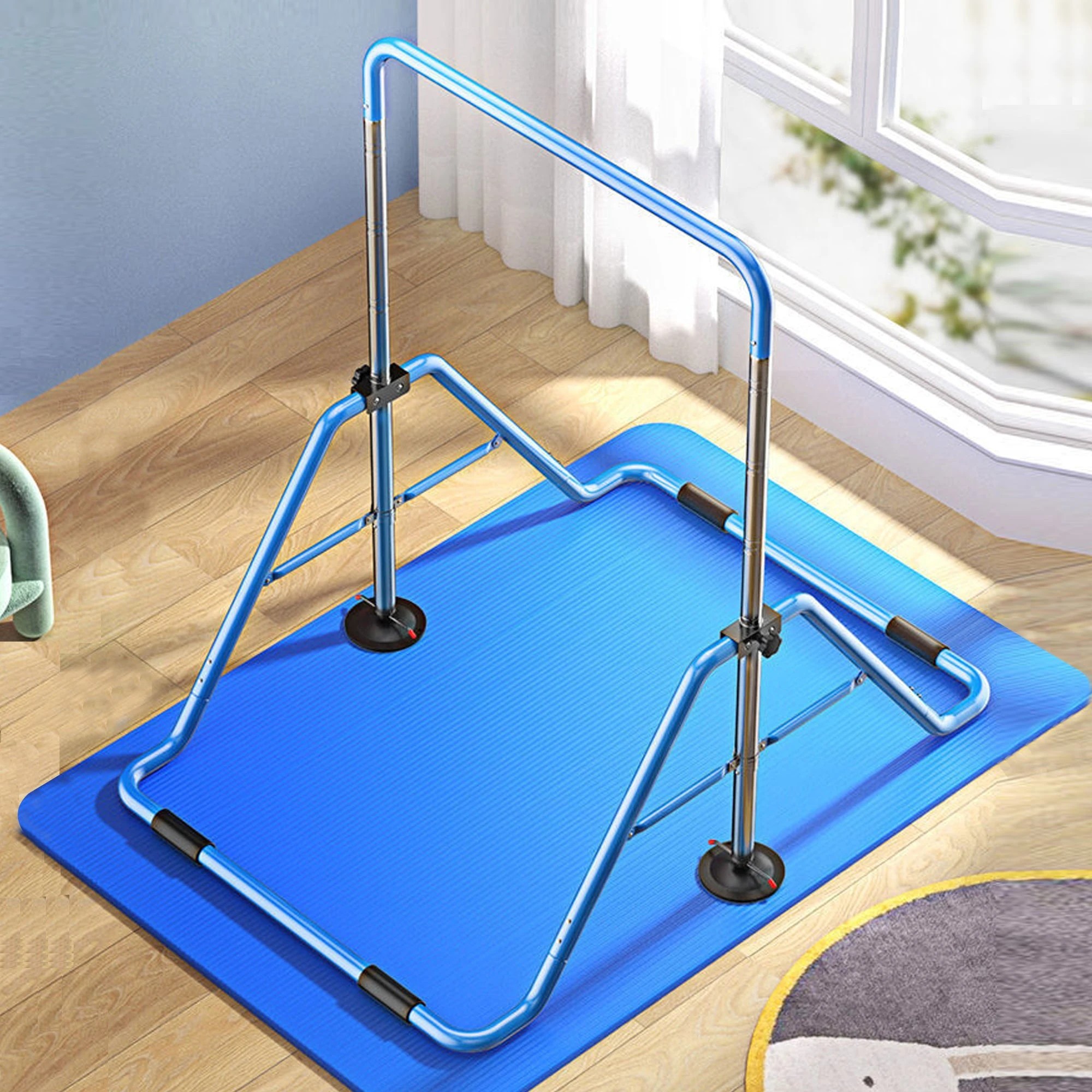 5 Fitness Master Kids Gymnastics Bar Adjustable Foldable Horizontal Monkey Kip Bar Indoor Junior Training Equipment Home G, 5 of 7