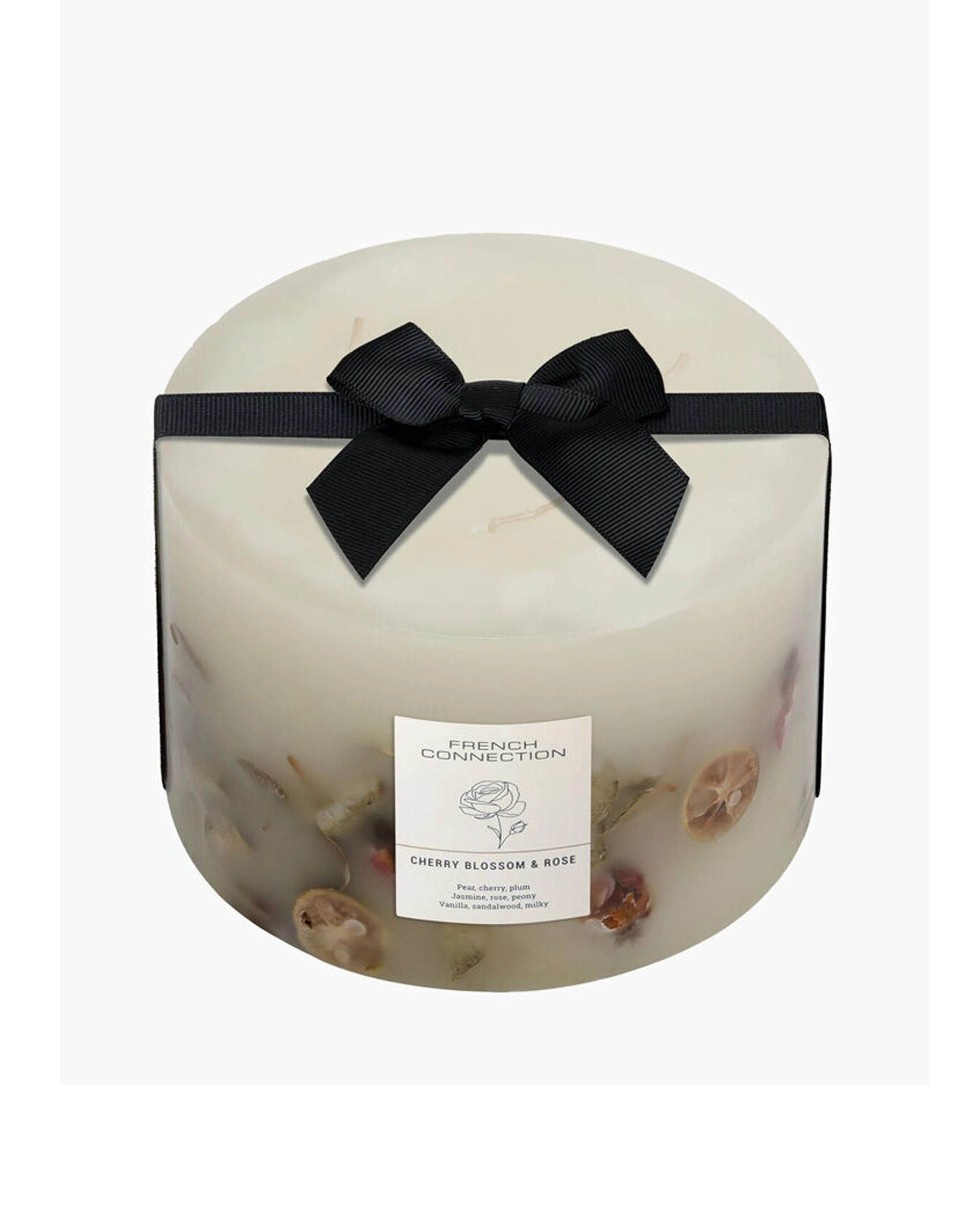3 French Connection Cherry Blossom & Rose Botanical 4 Wick Large Candle 1.5kg - Clear, 3 of 3