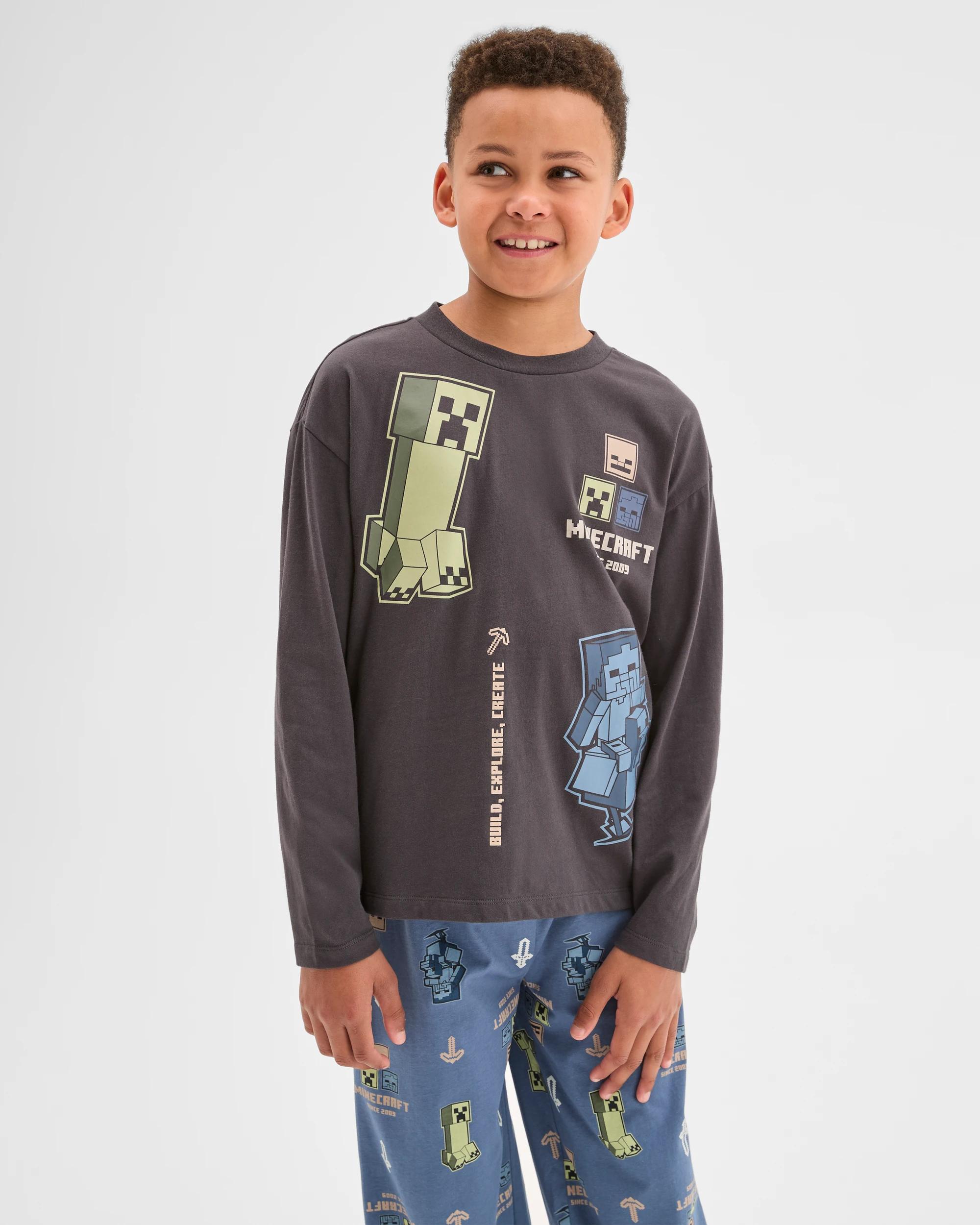 1 Minecraft Australian Cotton Older Boys Jersey Pyjama Set MINECRAFT, 1 of 8