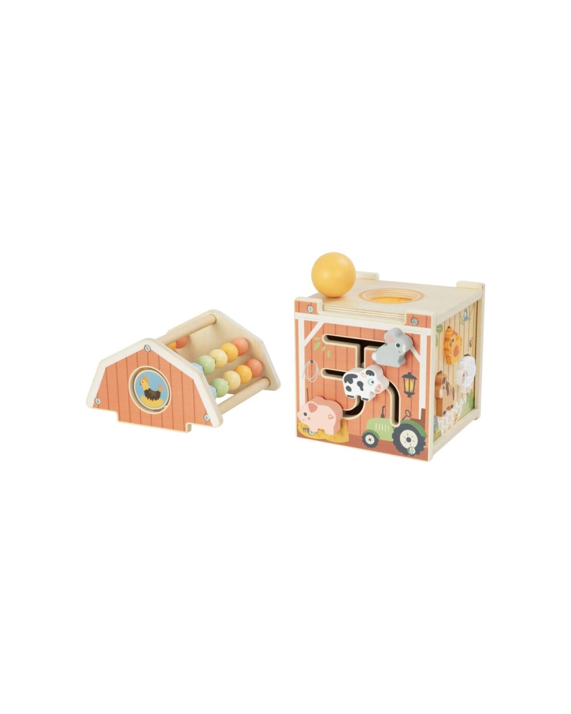 4 Tooky Toy Farm Playhouse Wooden Play Sensory Kids Children - Multi, 4 of 7