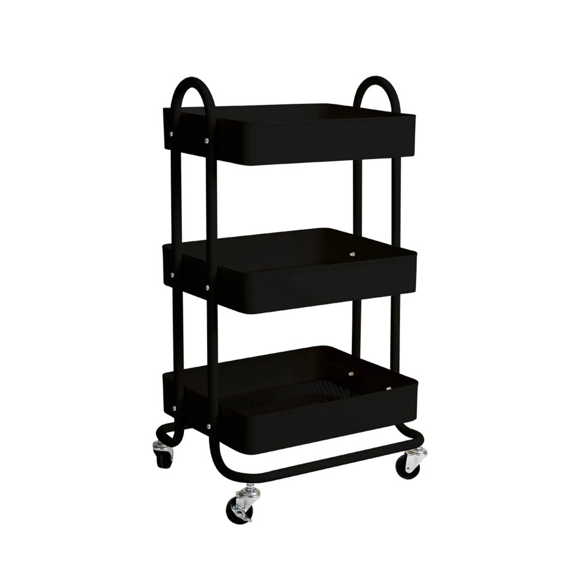1 Levede 3 Tiers Kitchen Trolley Cart Steel Storage Rack Shelf Organiser Black, 1 of 6