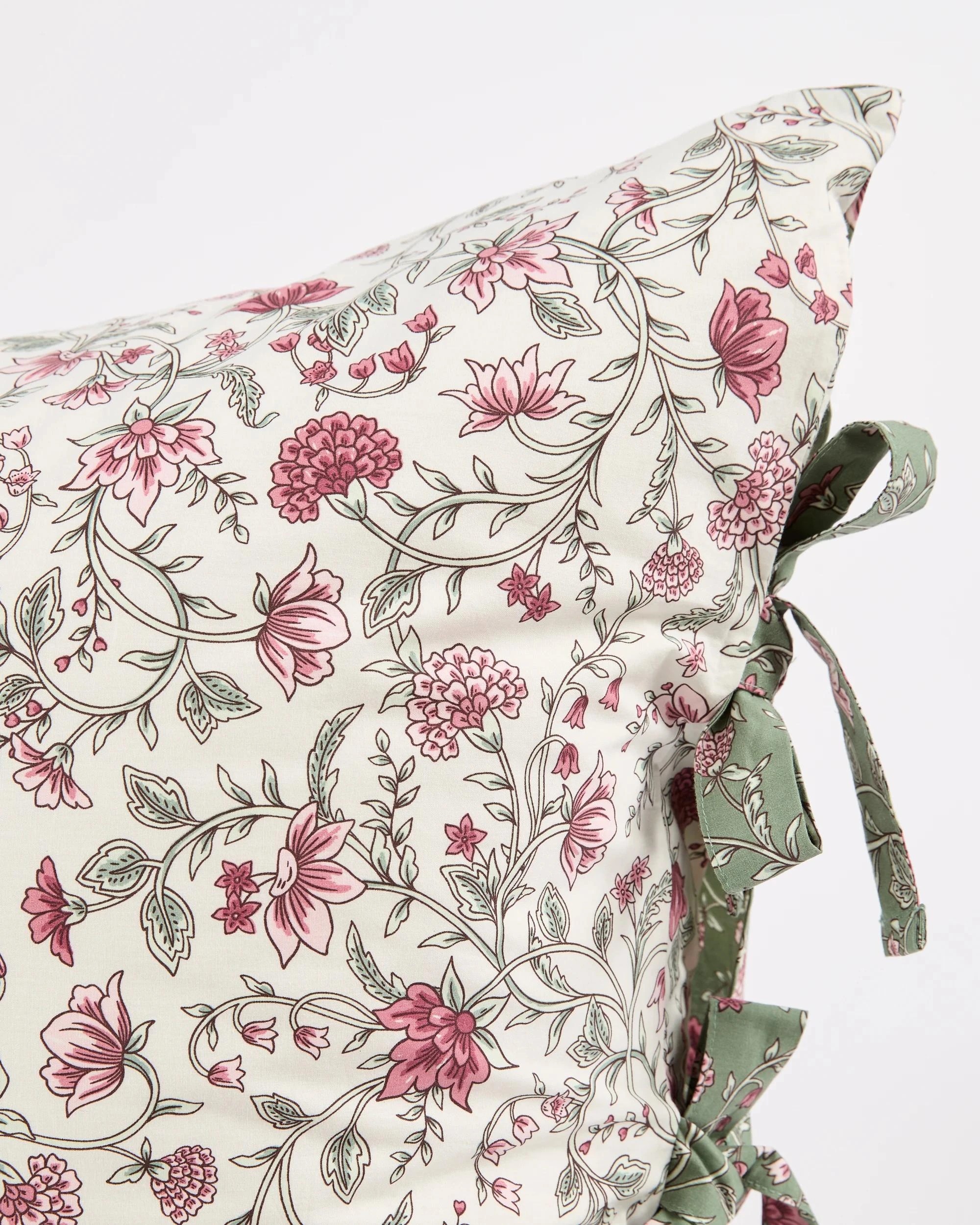 2 Target Adley Floral Australian Cotton European Pillowcase - Queen Bed - White, 2 of 3