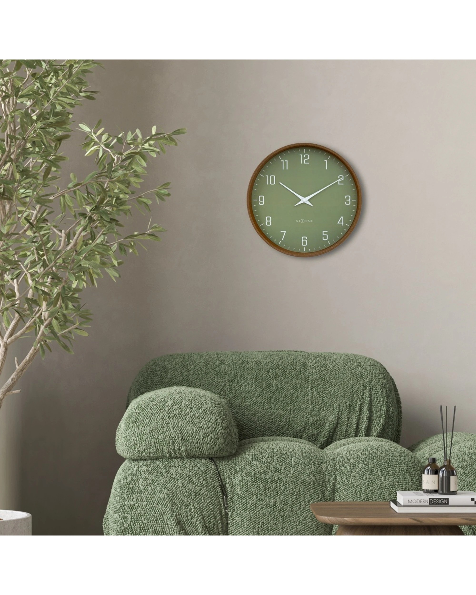 4 NeXtime Lyra Wall Clock Silent Analogue Modern Minimalist Style 30cm - Green, 4 of 5