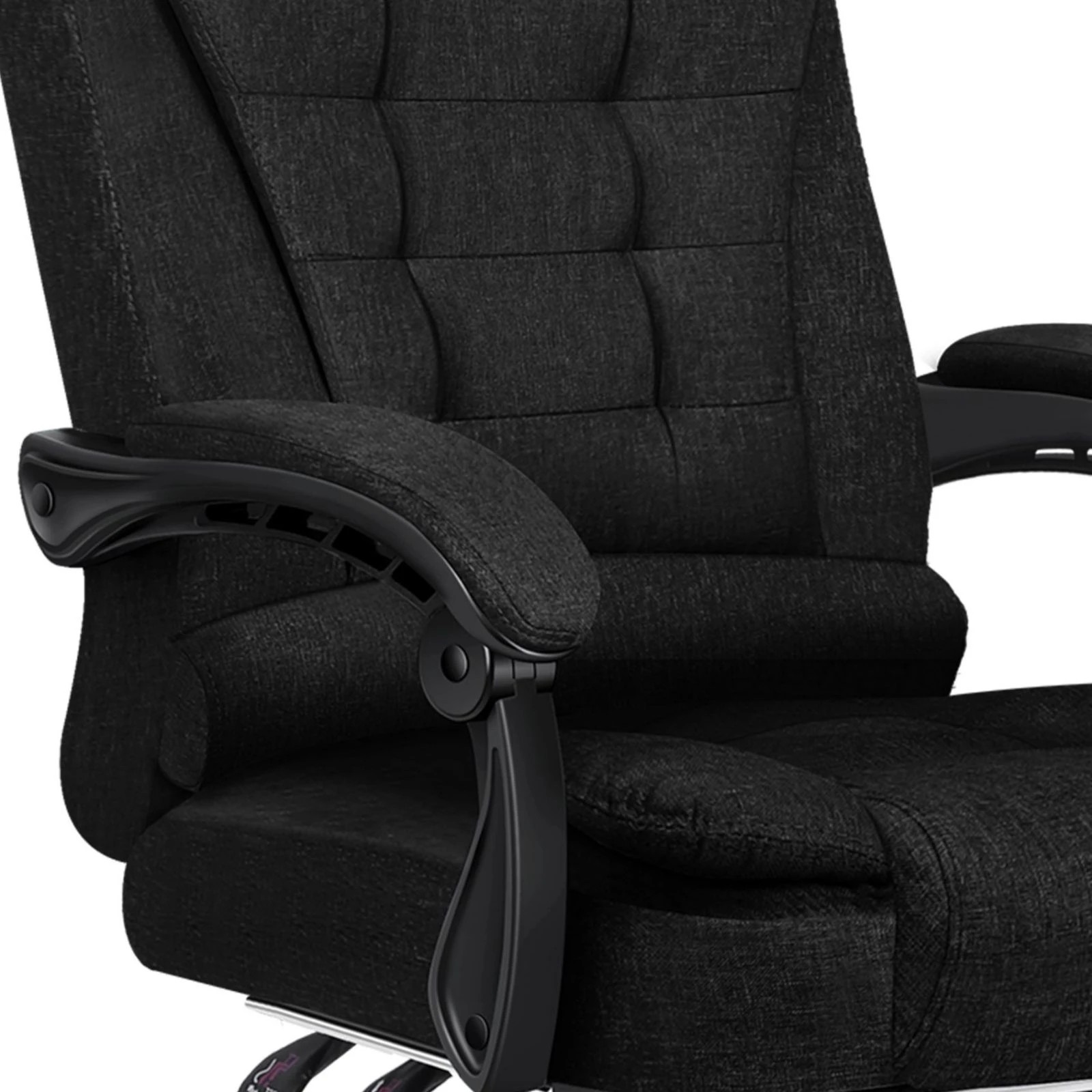 7 Alfordson Office Chair Gaming Executive Computer Racer Footrest Fabric - Black, 7 of 10