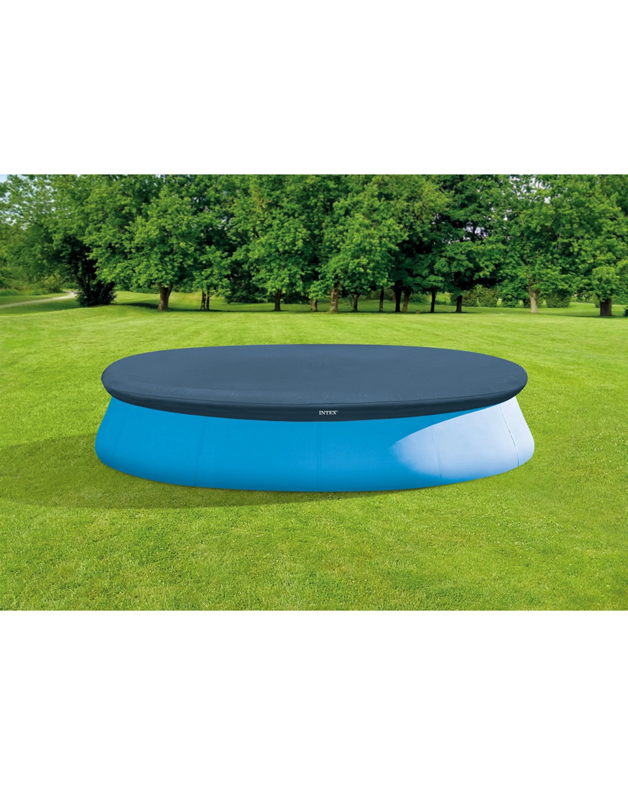 3 Intex 2PK Easy Set Outdoor Pool Cover Round - Blue, 3 of 3