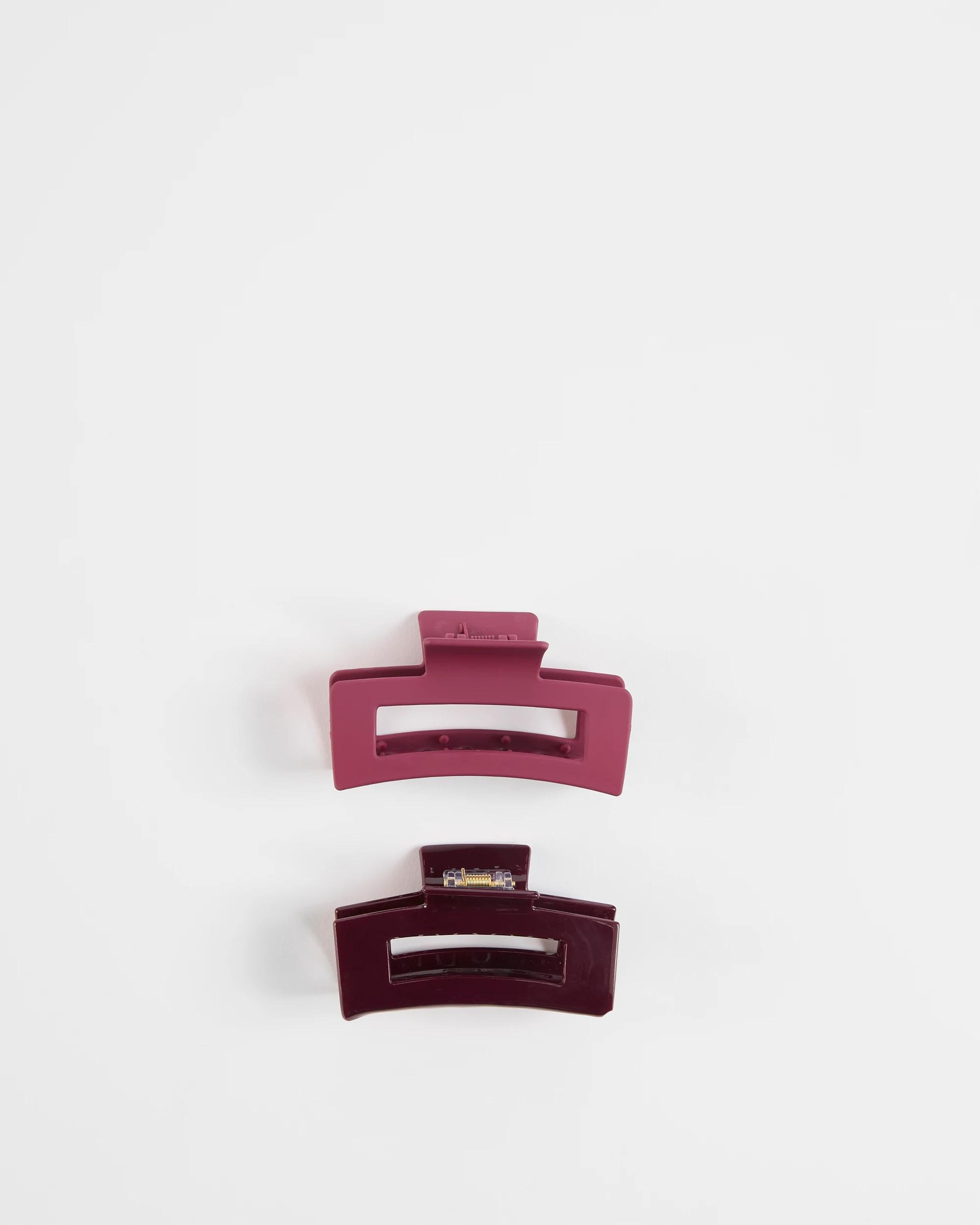 1 Target 2 Pack Large Rectangle Clips BLACK CHERRY, 1 of 2